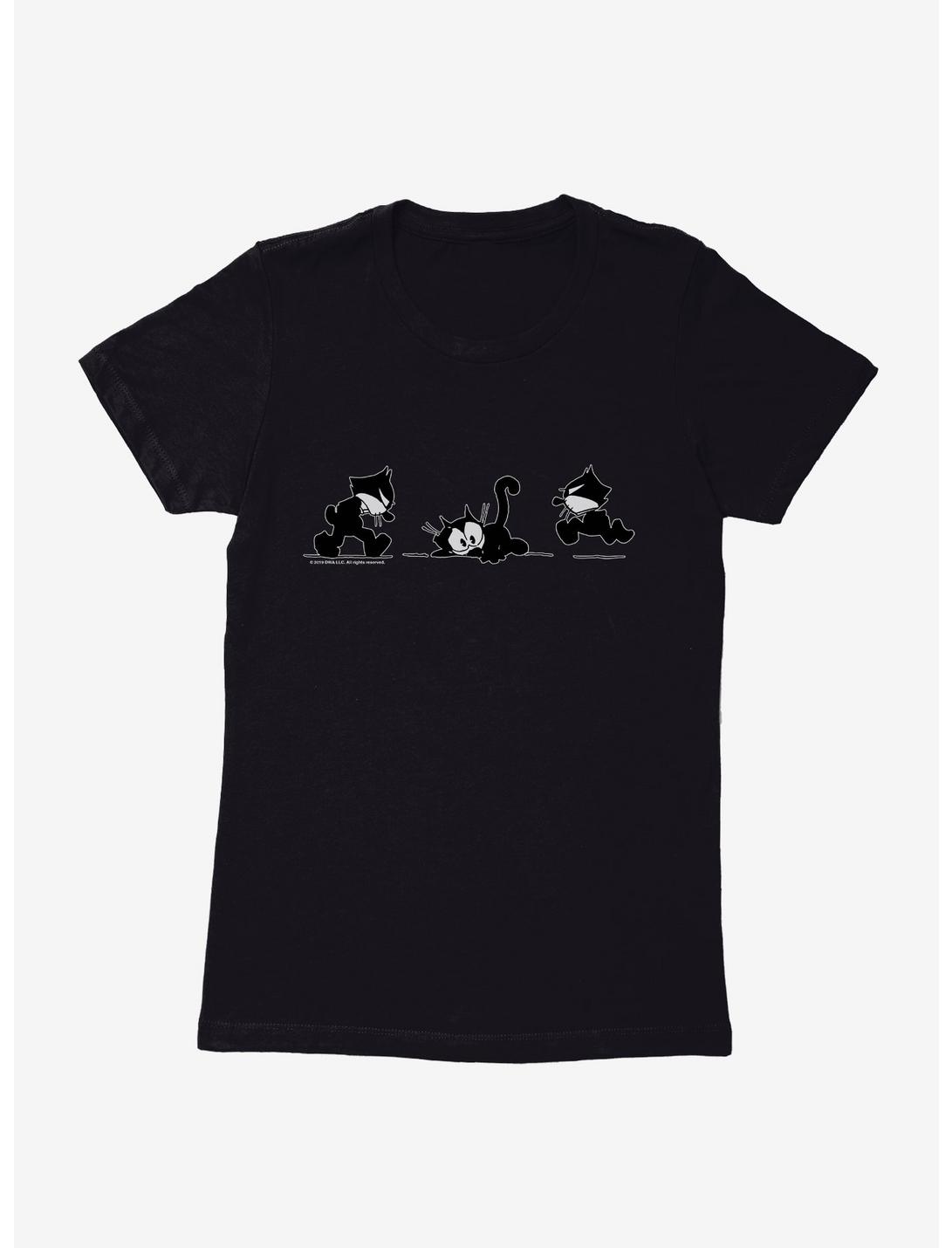Felix The Cat Worried Faces Womens T-Shirt, BLACK, hi-res