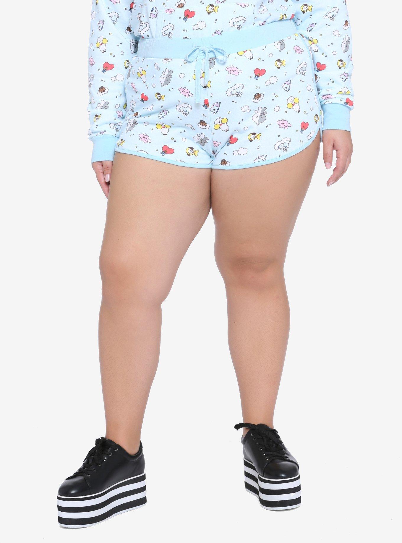 BT21 Cloud Girls Soft Shorts Plus Size, LIGHT BLUE, hi-res