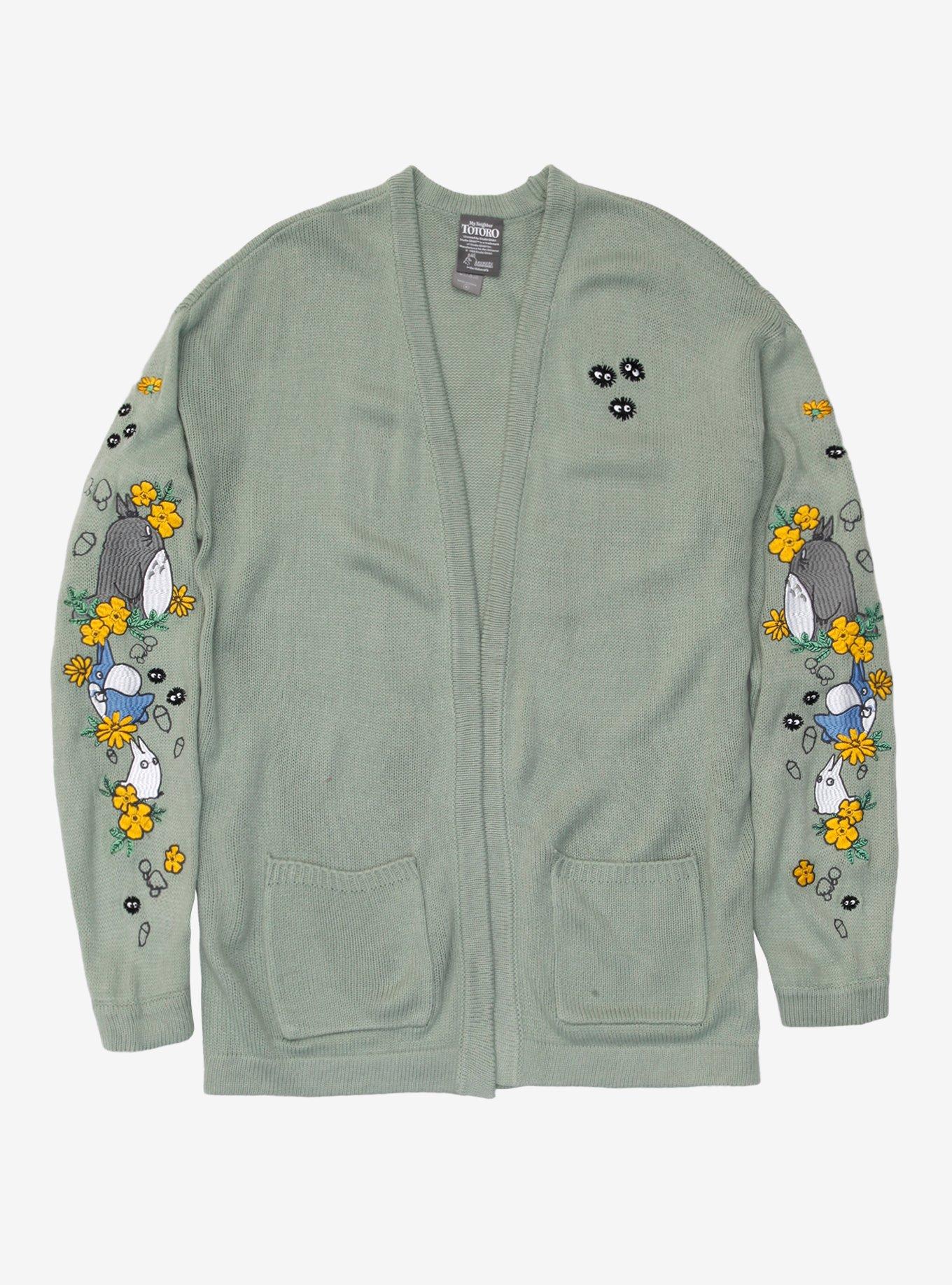 Studio Ghibli My Neighbor Totoro Embroidered Oversized Girls Open Cardigan