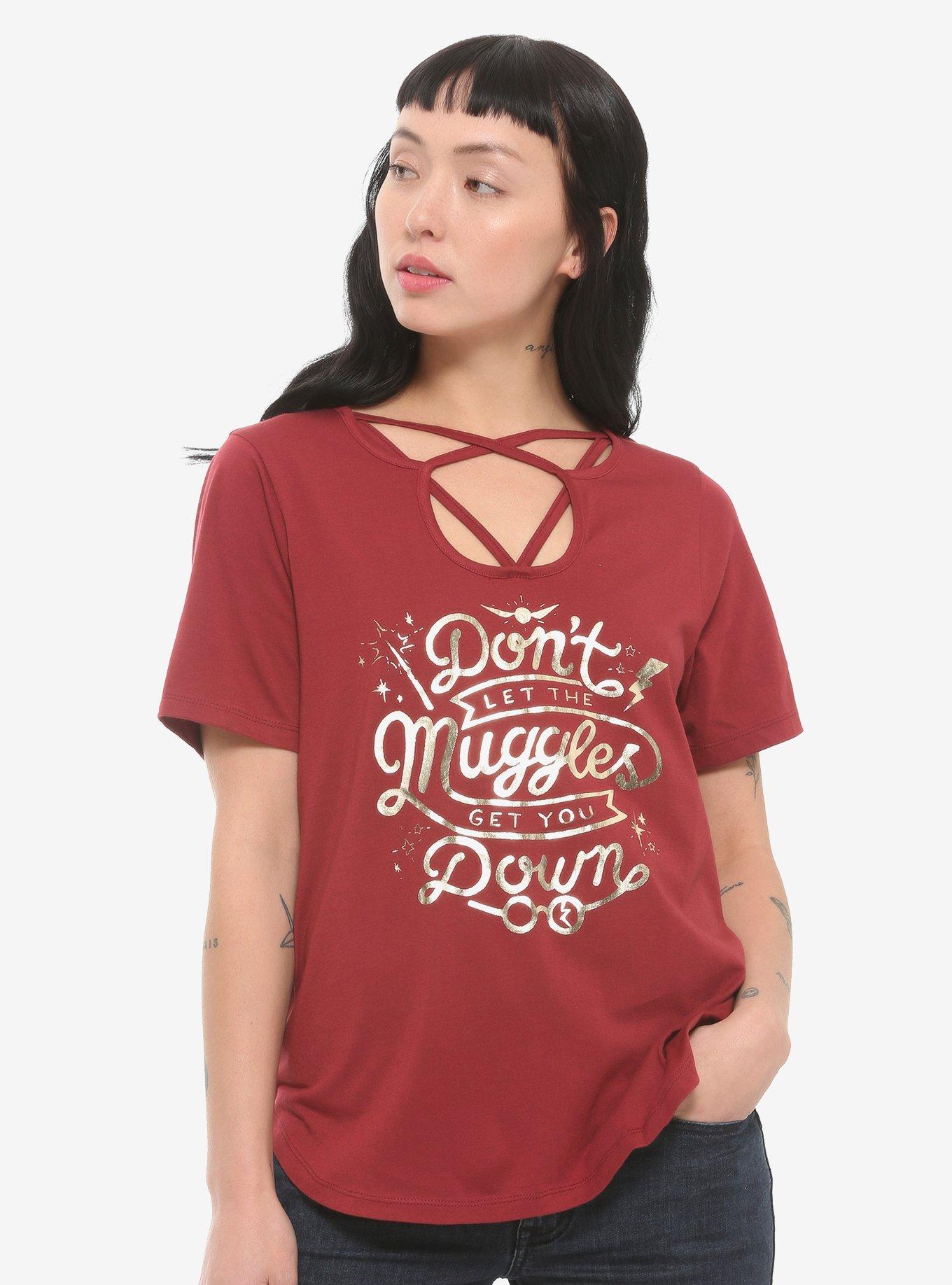 Harry Potter Burgundy Muggles Crisscross Girls T-Shirt, MULTI, hi-res