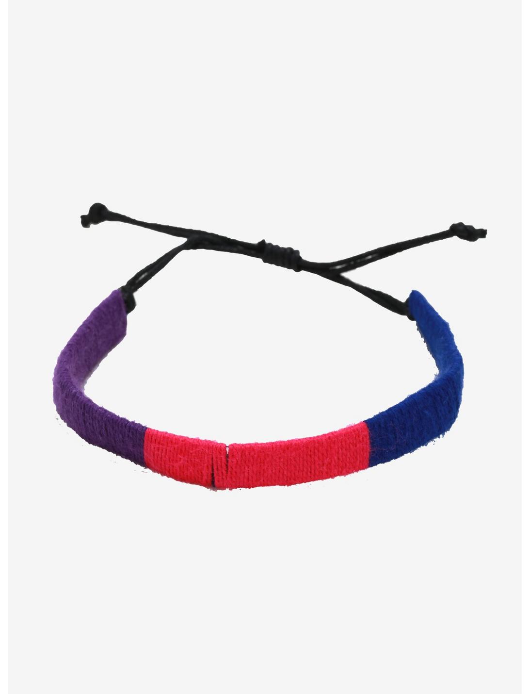 Bisexual Pride Flag Braided Cord Bracelet, , hi-res