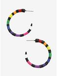 Rainbow Striped Hoop Earrings, , hi-res
