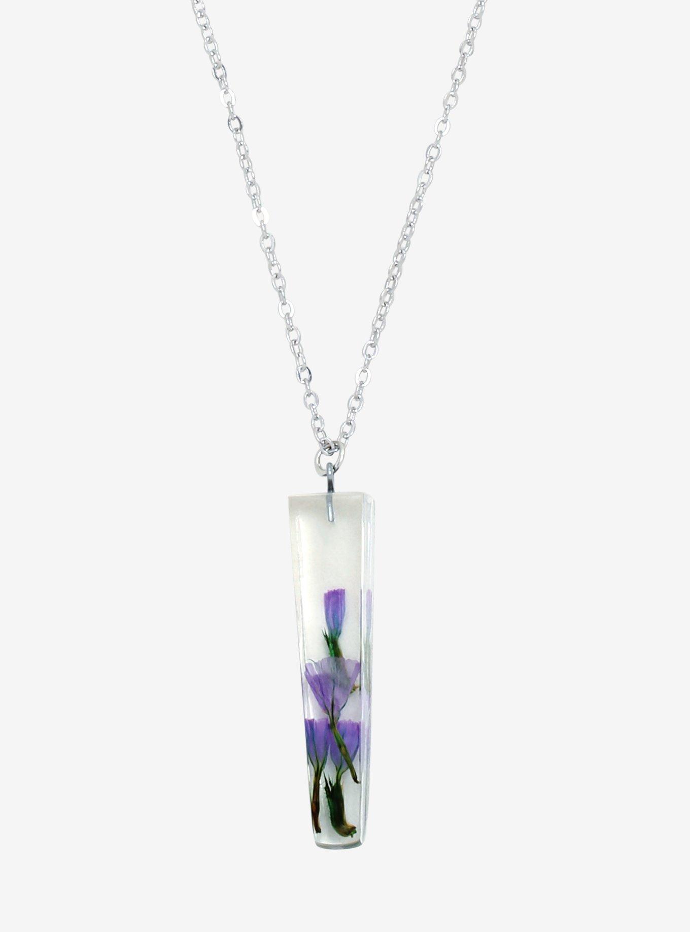 Lavender Crystal Necklace, , hi-res