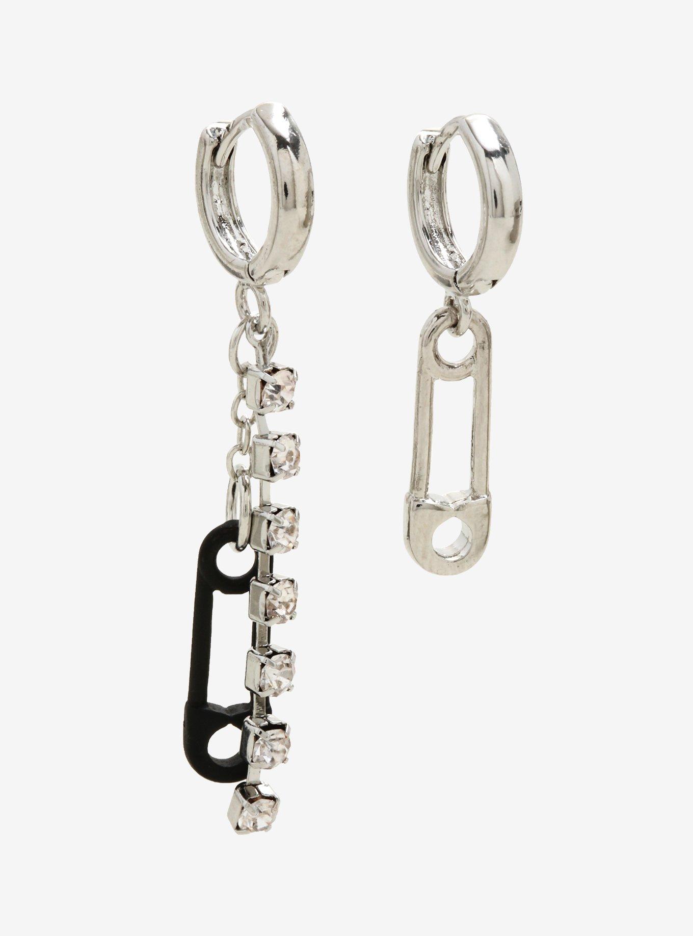 Hot topic safety pin on sale earrings