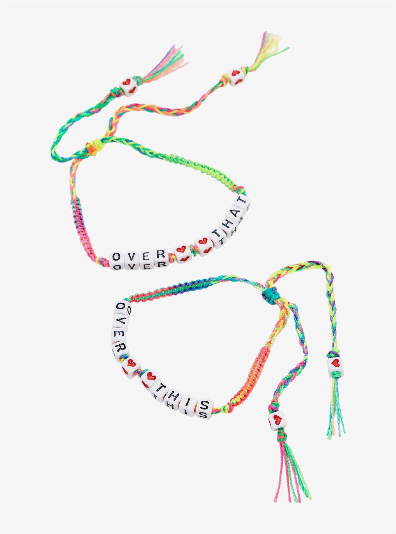 Over This Letter Bead Best Friend Bracelet Set, , hi-res
