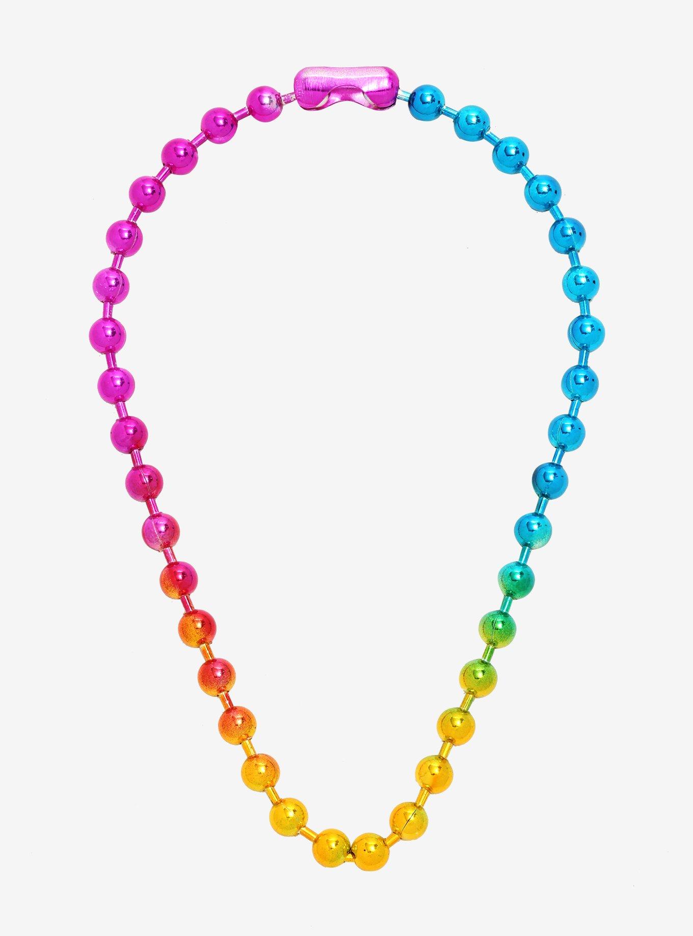 Rainbow Ball Chain Necklace, , hi-res