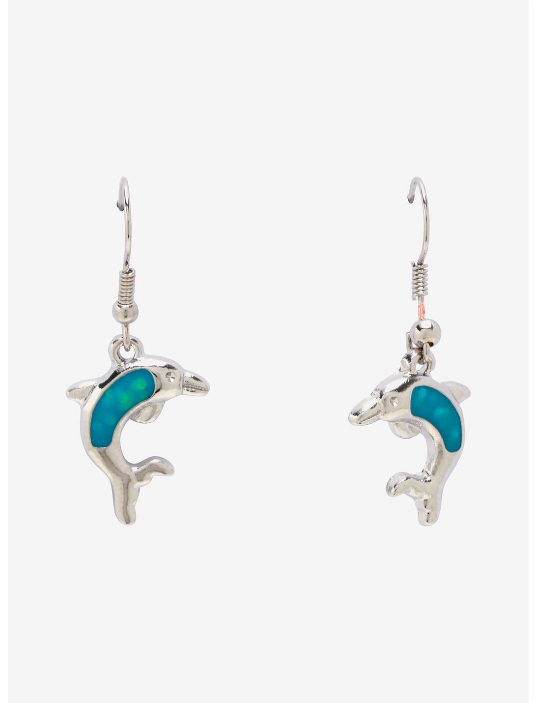 Dolphin Blue Opal Drop Earrings, , hi-res