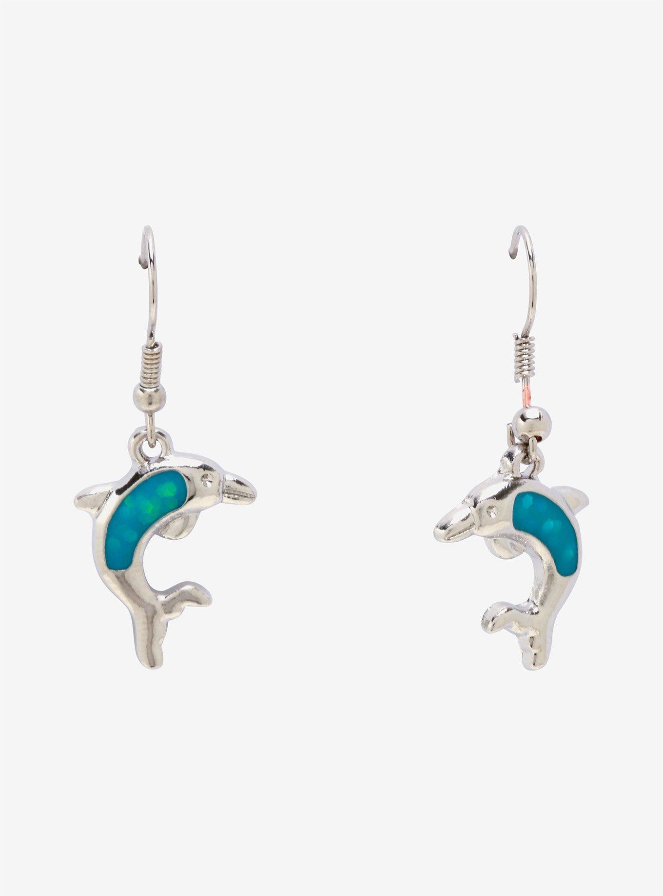 Dolphin Blue Opal Drop Earrings, , hi-res