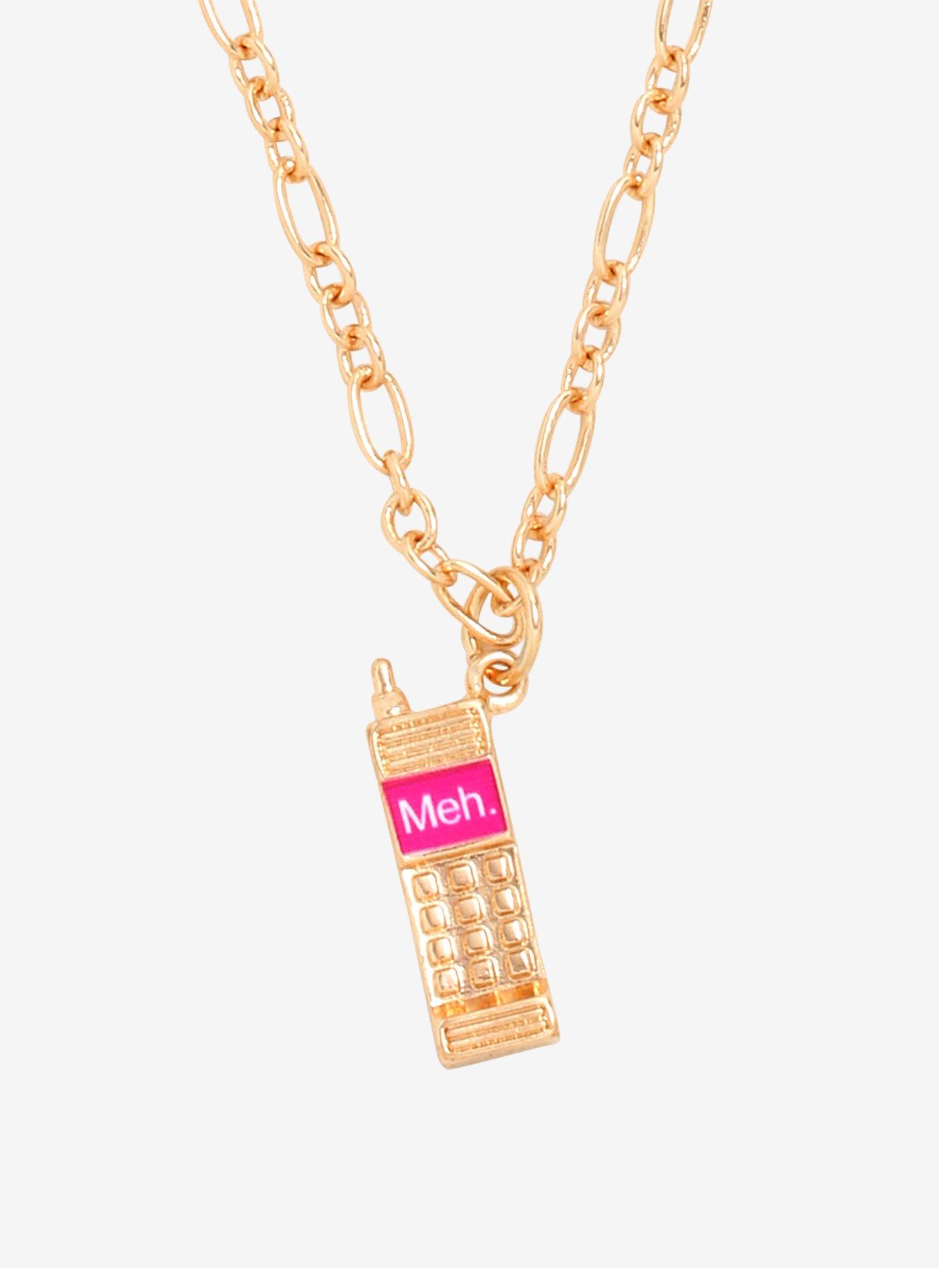 Cell Phone Meh Necklace, , hi-res