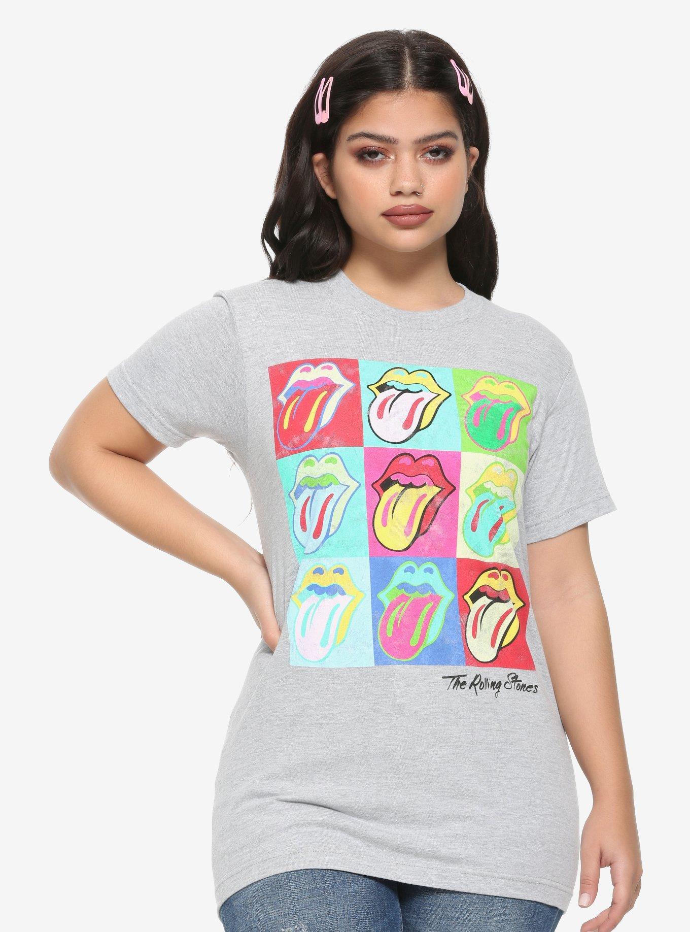 The Rolling Stones Pop Art Logo Girls T-Shirt, GREY, hi-res