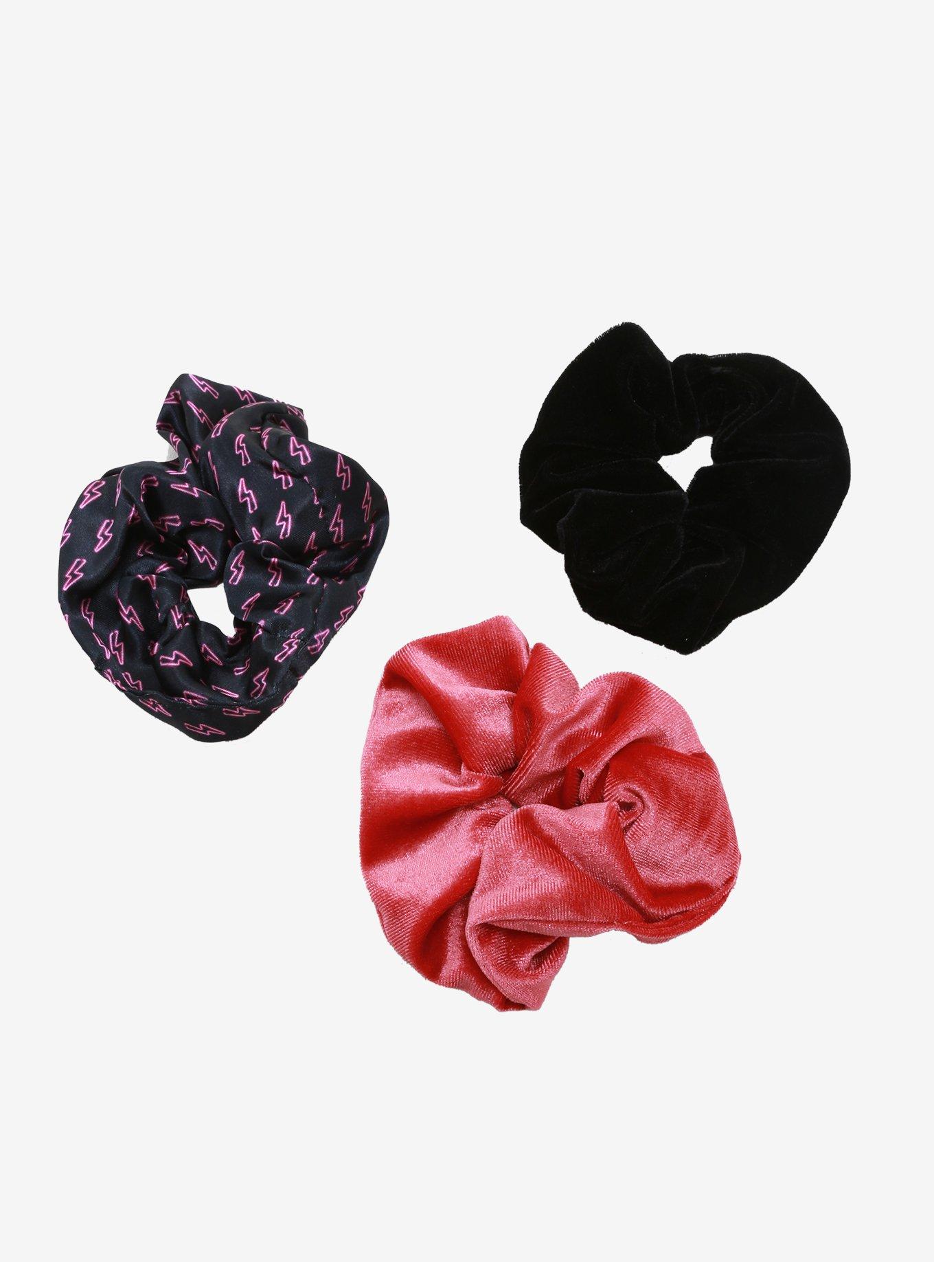 Black & Pink Lightning Scrunchie Set, , hi-res