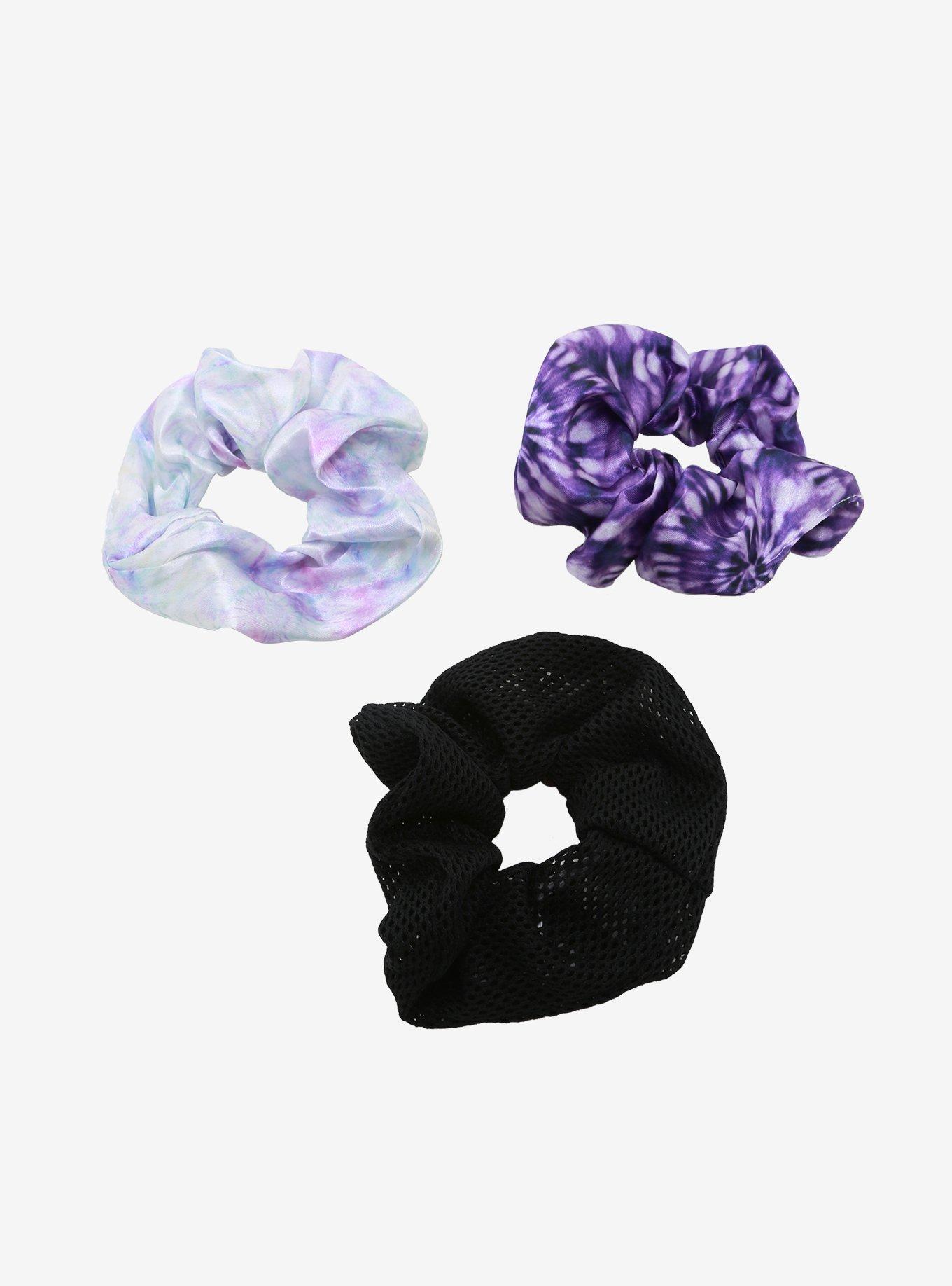 Purple Tie-Dye Scrunchie Set, , hi-res