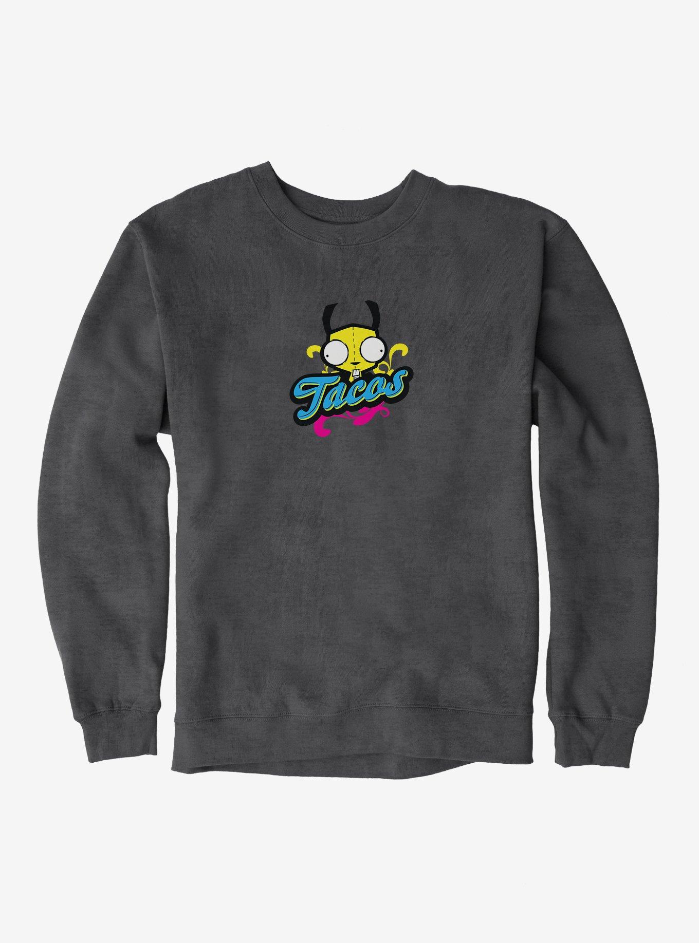 Invader Zim Tacos Sweatshirt, CHARCOAL HEATHER, hi-res