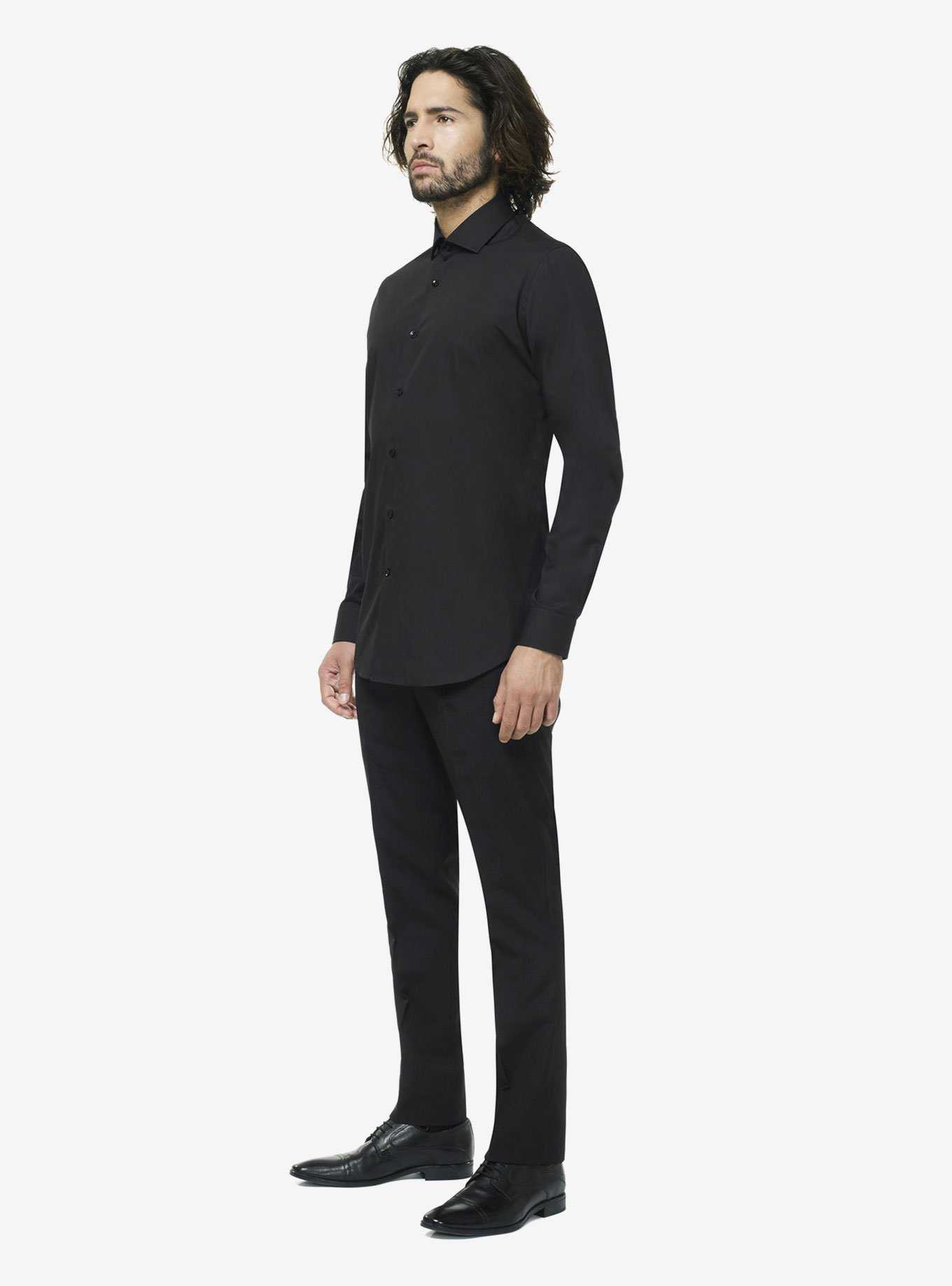 OppoSuits Men's Black Knight Solid Color Shirt, , hi-res