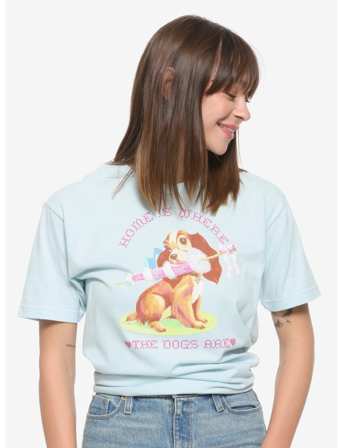 Disney Lady and the Tramp Home is Where the Dogs Are Women's T-Shirt, PINK, hi-res
