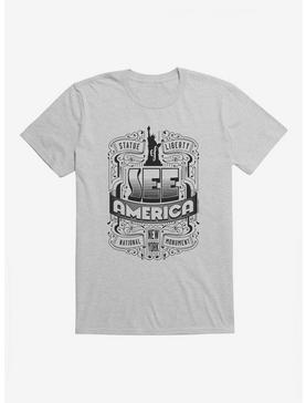 See America Statue Of Liberty Monument T-Shirt, HEATHER GREY, hi-res