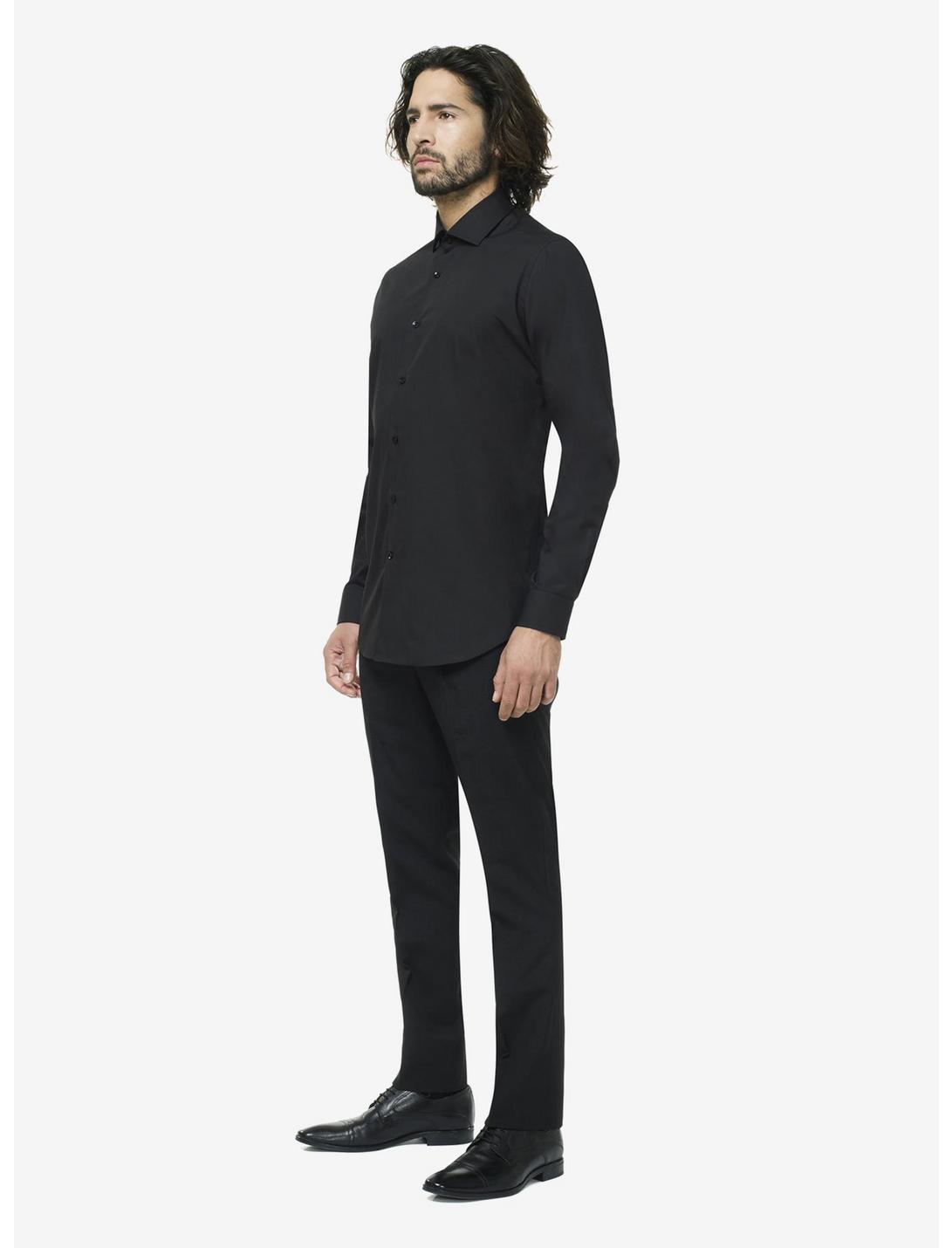 OppoSuits Men's Black Knight Solid Color Shirt, BLACK, hi-res