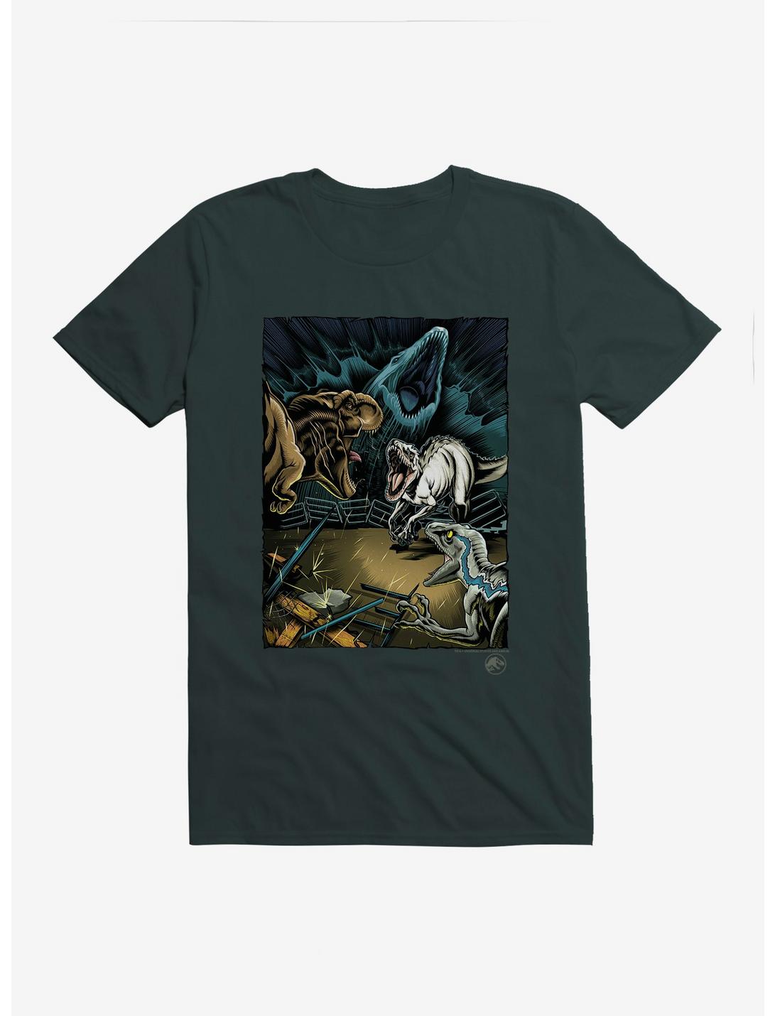 Jurassic World Dinosaur Battle T-Shirt, FOREST GREEN, hi-res
