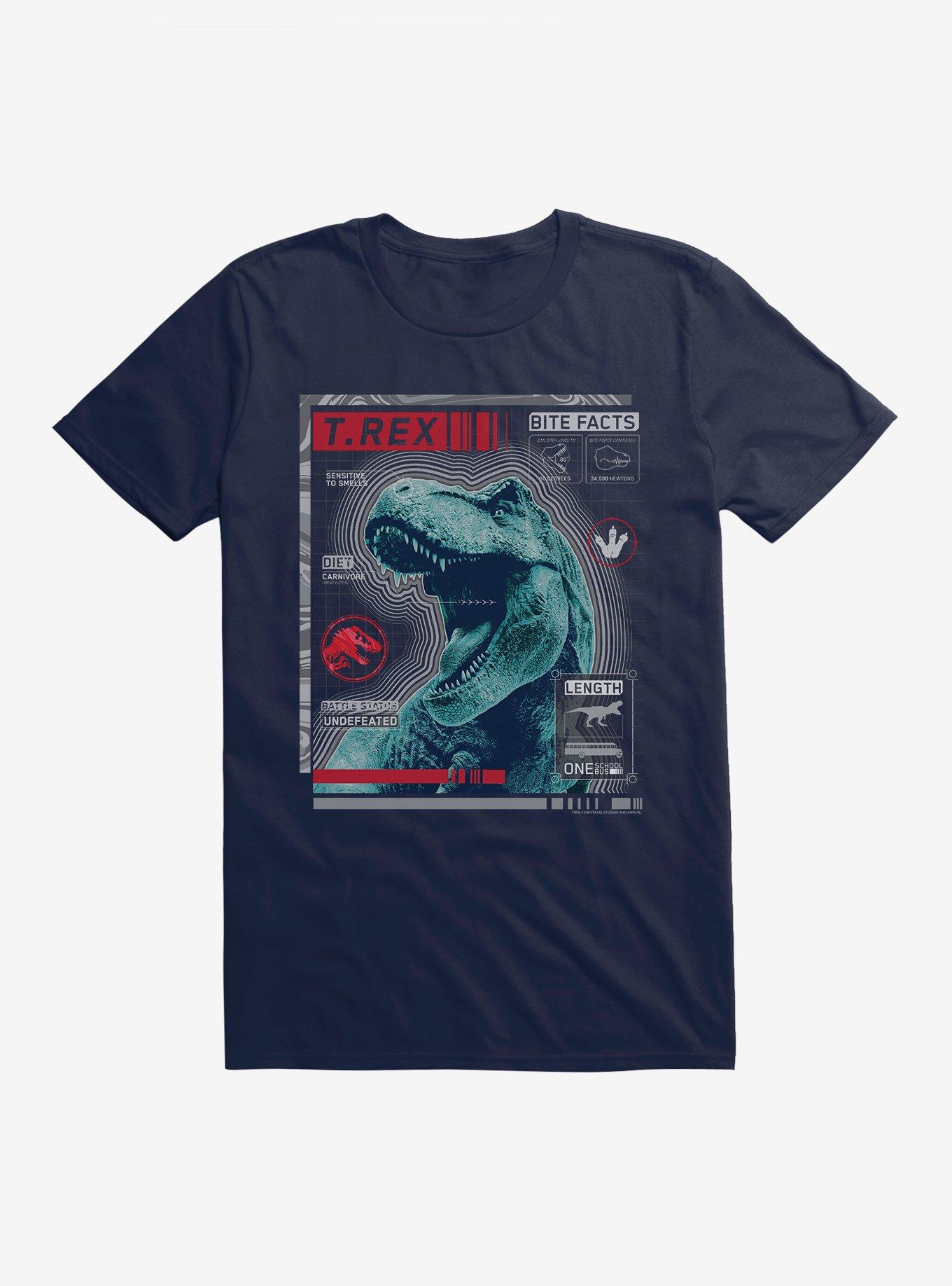 Jurassic World T-Rex Bite Facts T-Shirt, MIDNIGHT NAVY, hi-res