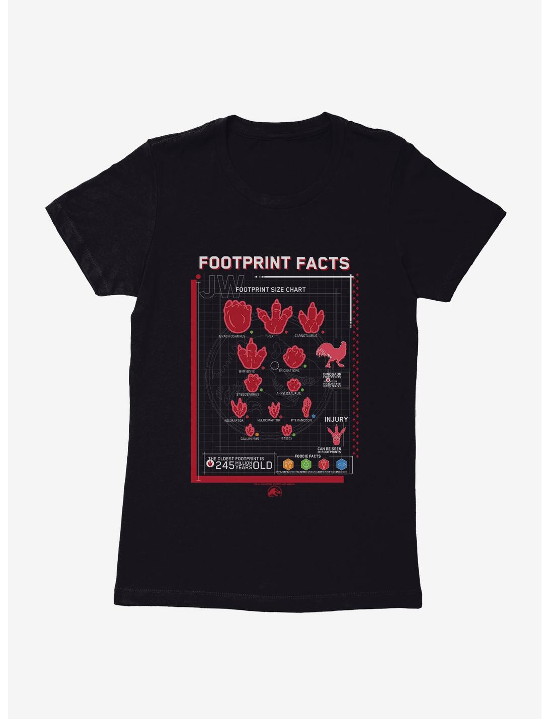 Jurassic World Footprint Facts Womens T-Shirt, BLACK, hi-res