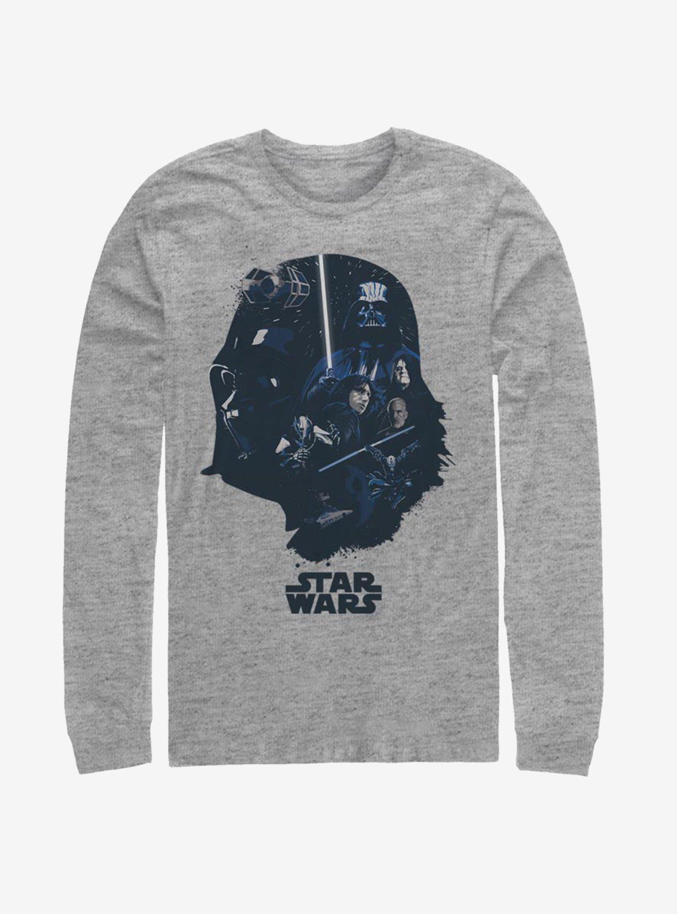 Star Wars Vader Helmet Fill Long-Sleeve T-Shirt, ATH HTR, hi-res