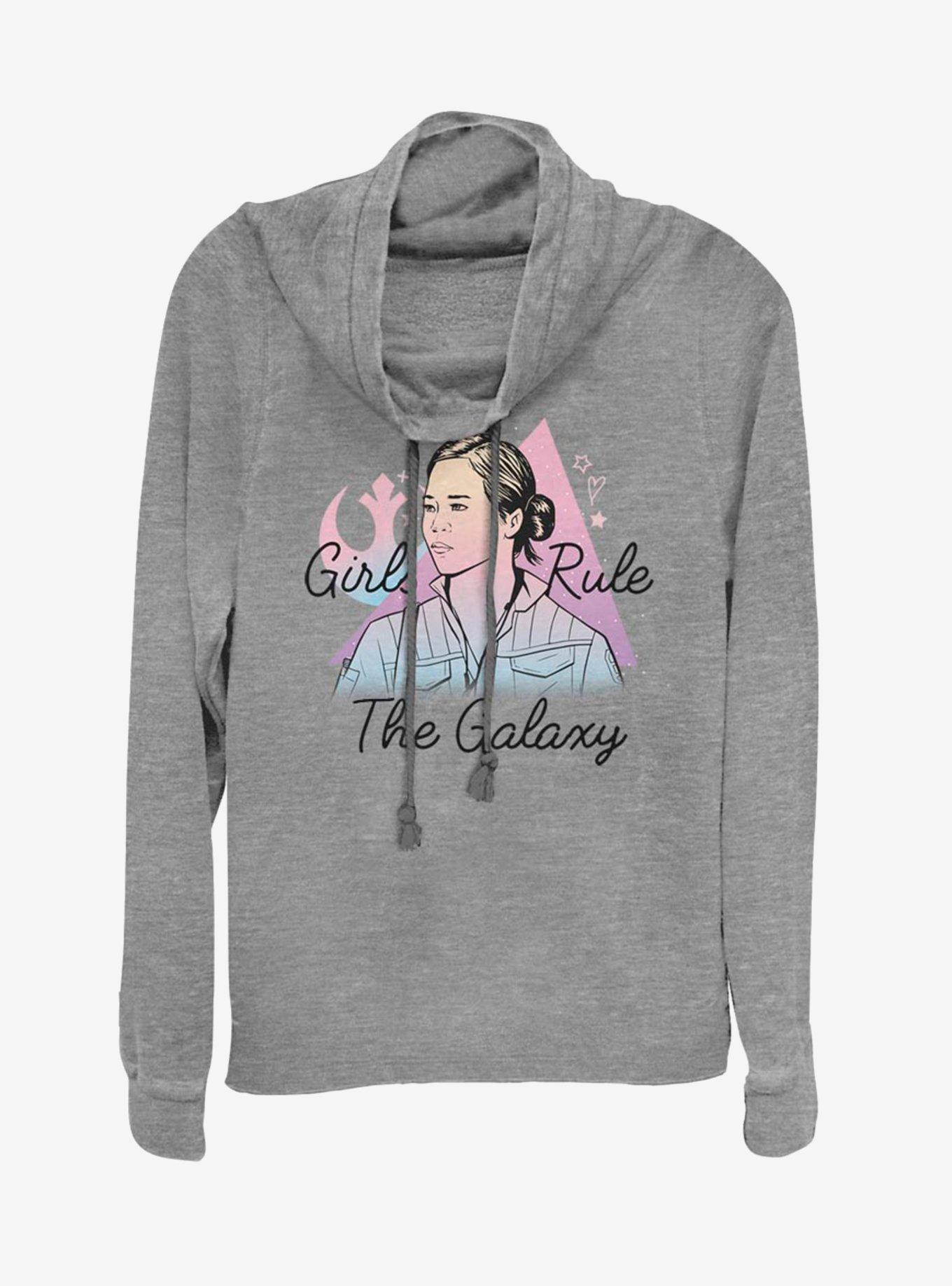 Star Wars Rose Pastel Girls Rule Cowlneck Long-Sleeve Womens Top