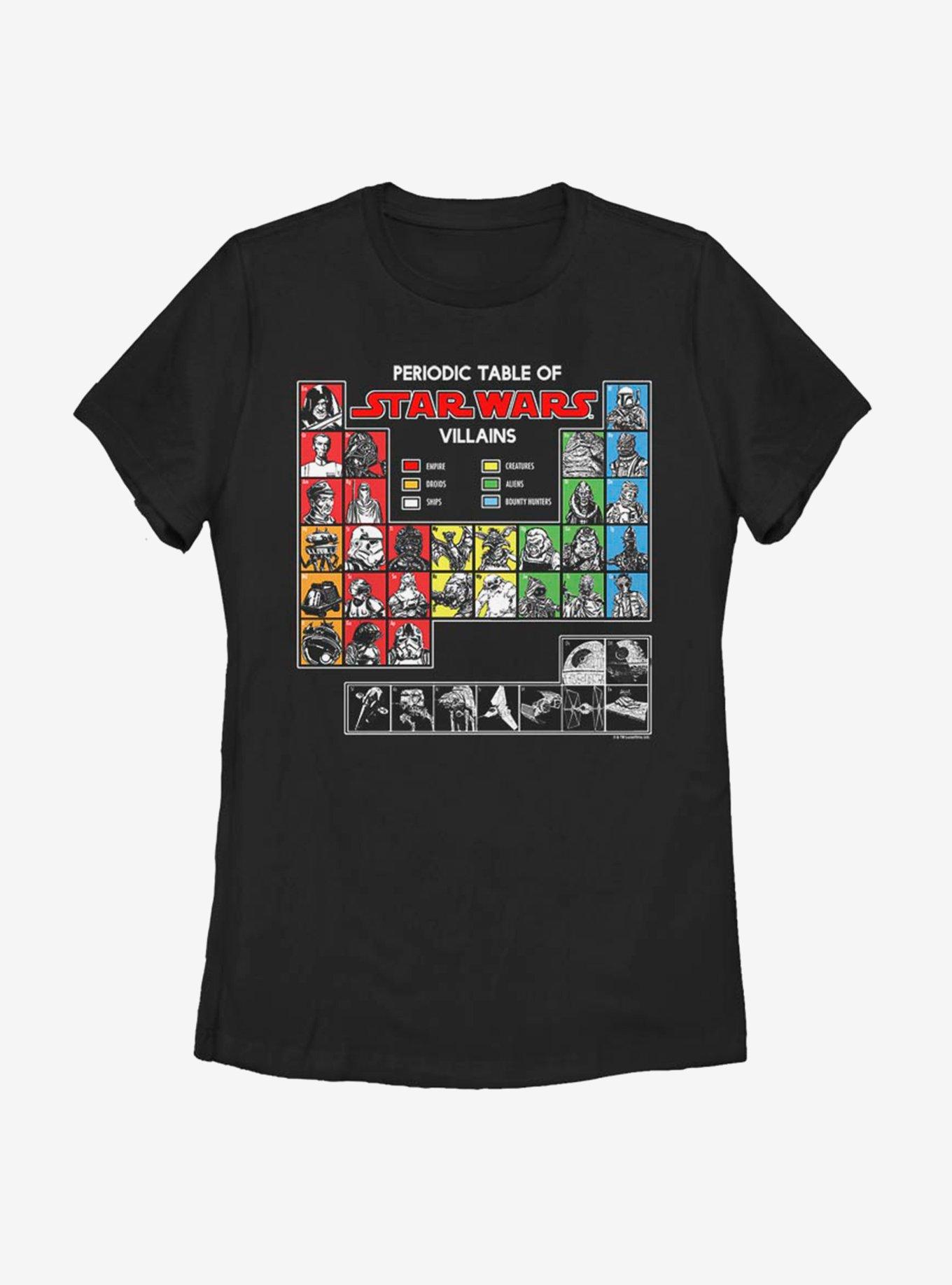 Star Wars Periodic Table Of Villains Womens T-Shirt, BLACK, hi-res
