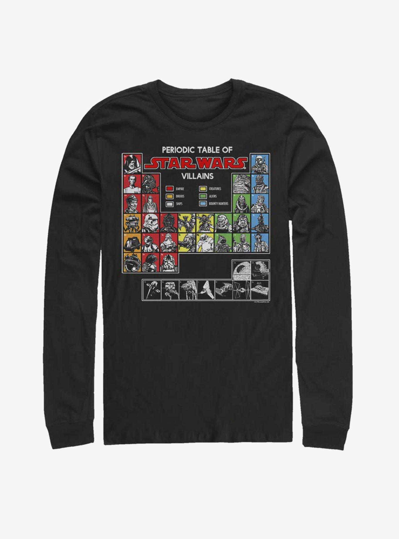 Star Wars Periodic Table Of Villains Long-Sleeve T-Shirt, BLACK, hi-res