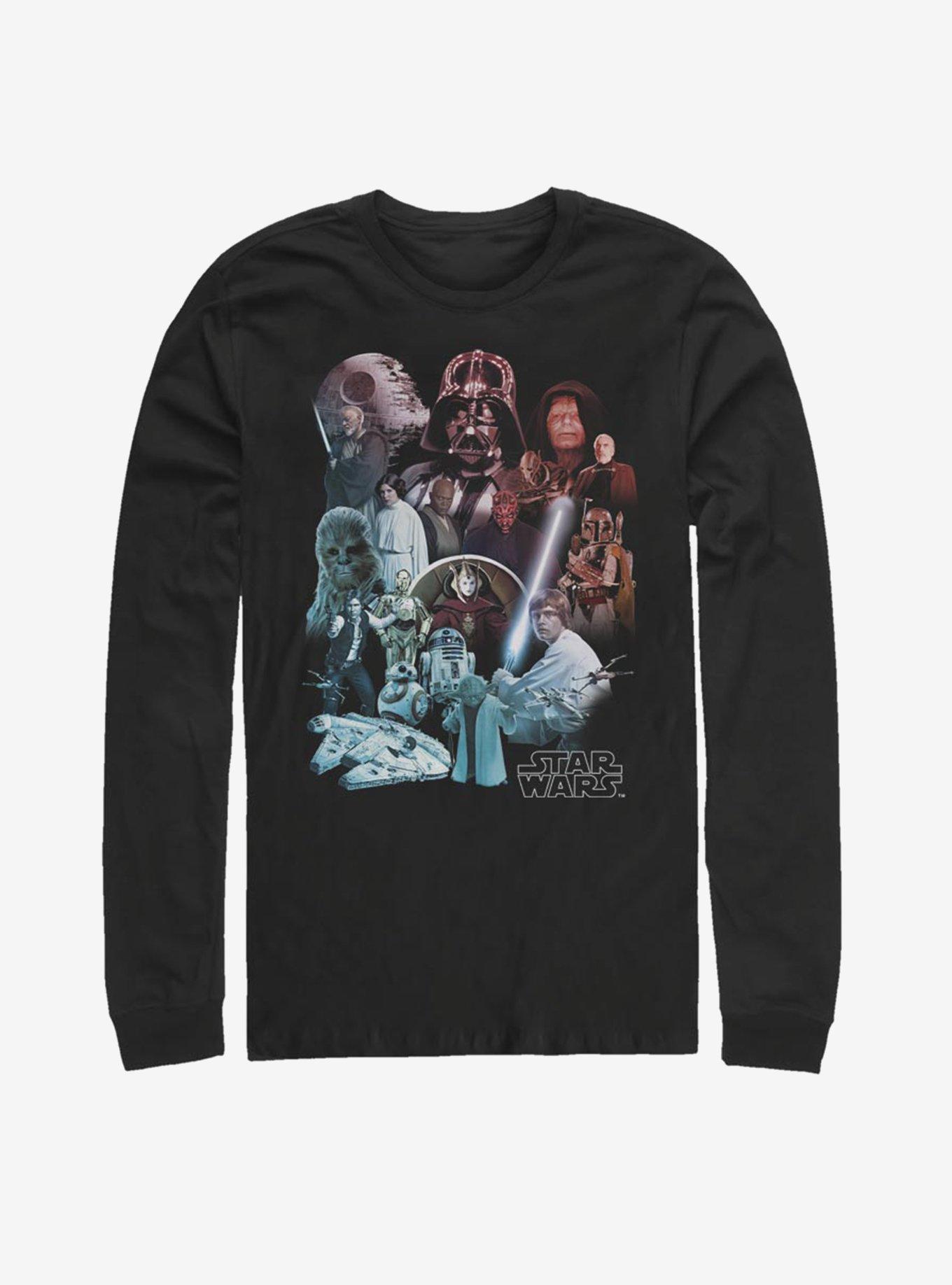 Star Wars Heroes And Villains Long-Sleeve T-Shirt, BLACK, hi-res