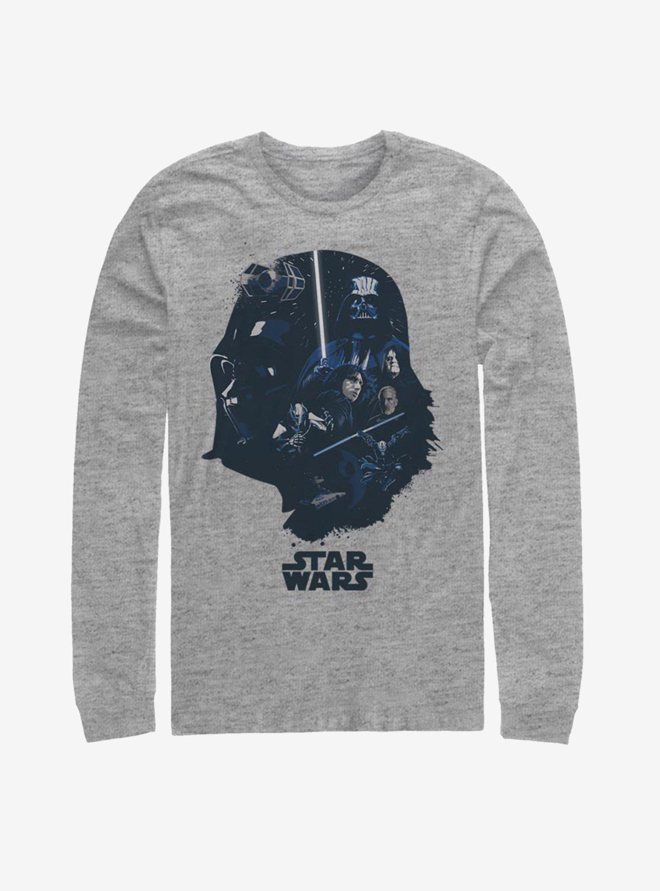 Star Wars Vader Helmet Fill Long-Sleeve T-Shirt, ATH HTR, hi-res