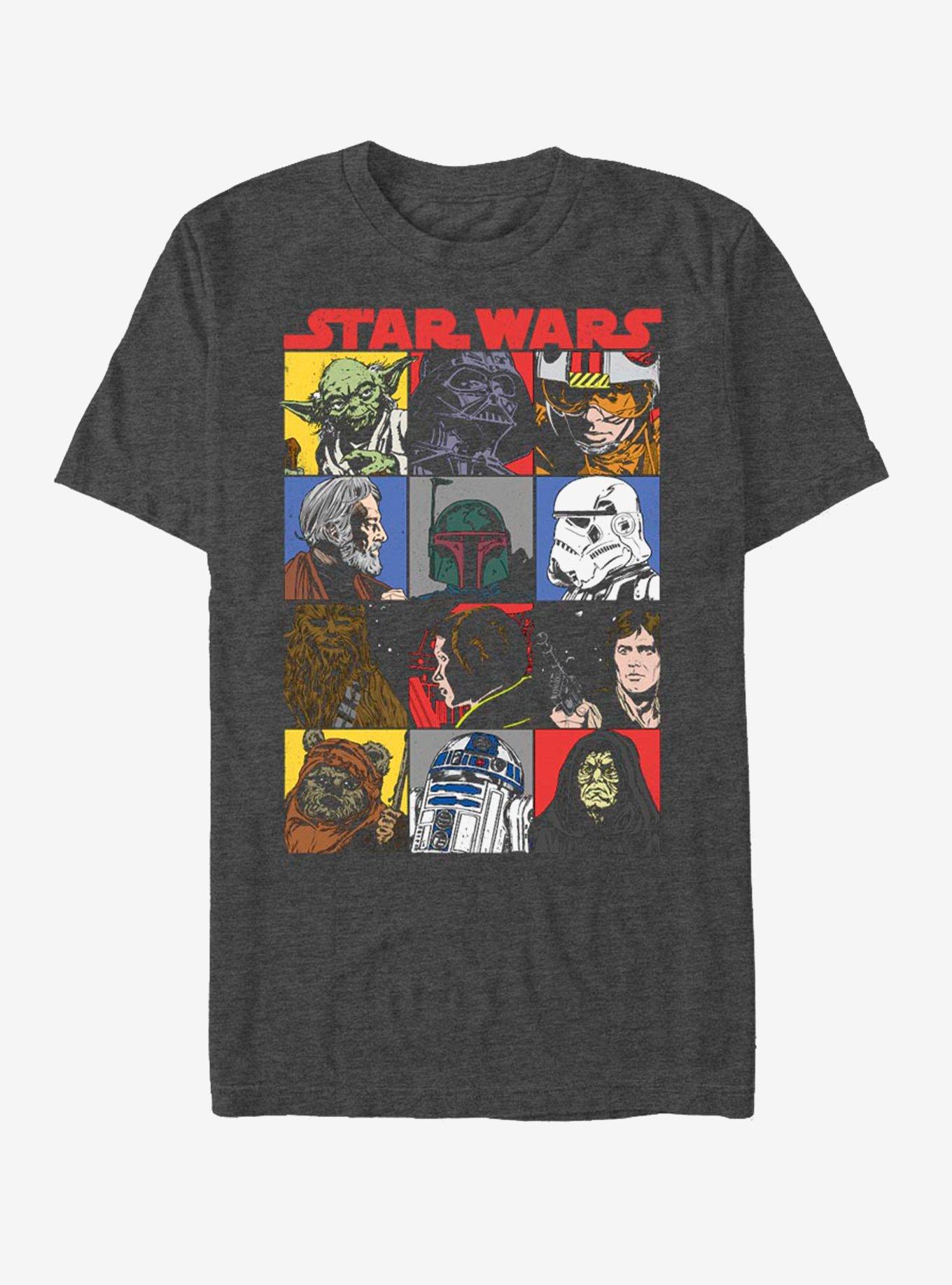 Star Wars Comic Art T-Shirt, CHAR HTR, hi-res