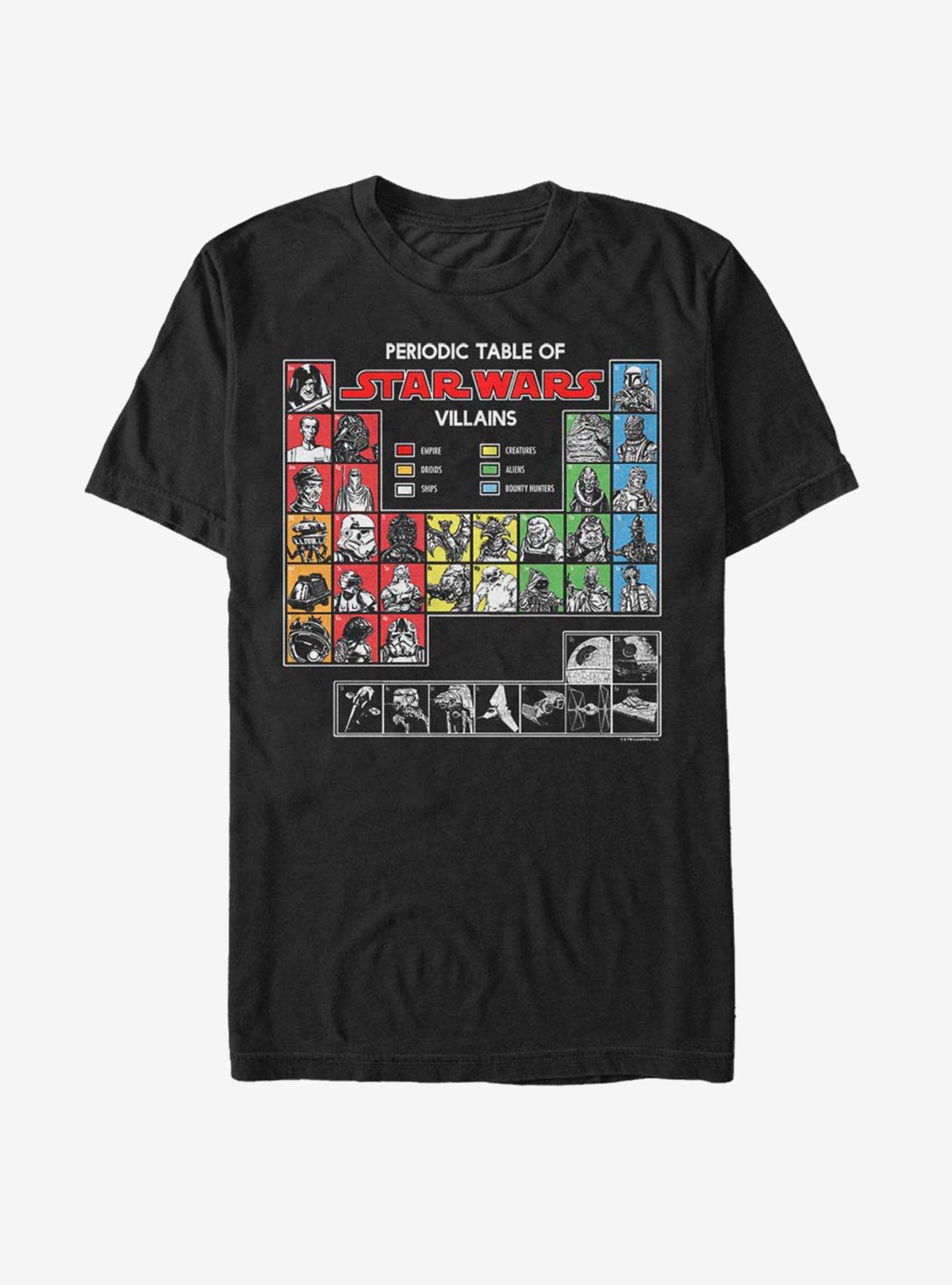 Star Wars Periodic Table Of Villains T-Shirt, BLACK, hi-res