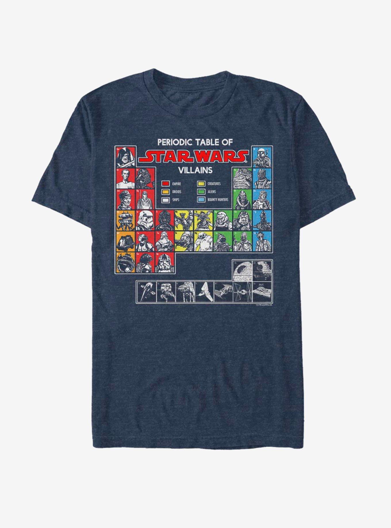 Star Wars Periodic Table Of Villains T-Shirt, NAVY HTR, hi-res
