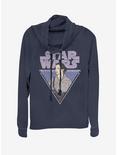 Star Wars Rose Triangle Cowlneck Long-Sleeve Womens Top, NAVY, hi-res