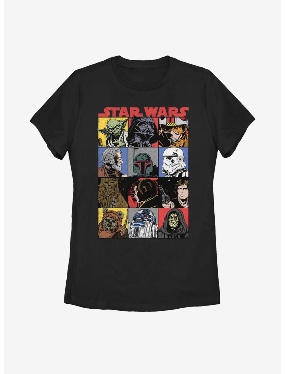 Star Wars Comic Art Womens T-Shirt, BLACK, hi-res