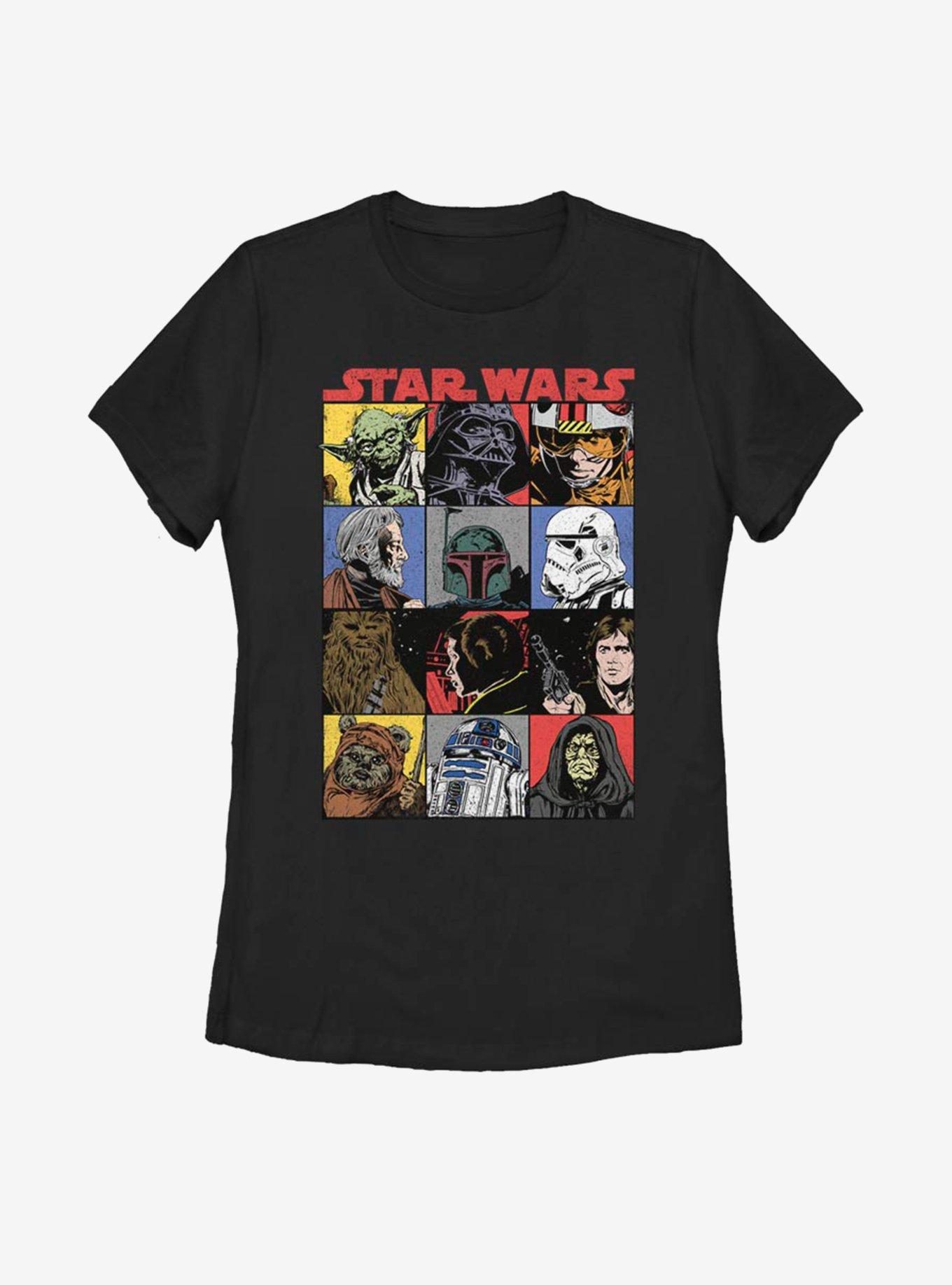 Star Wars Comic Art Womens T-Shirt, BLACK, hi-res