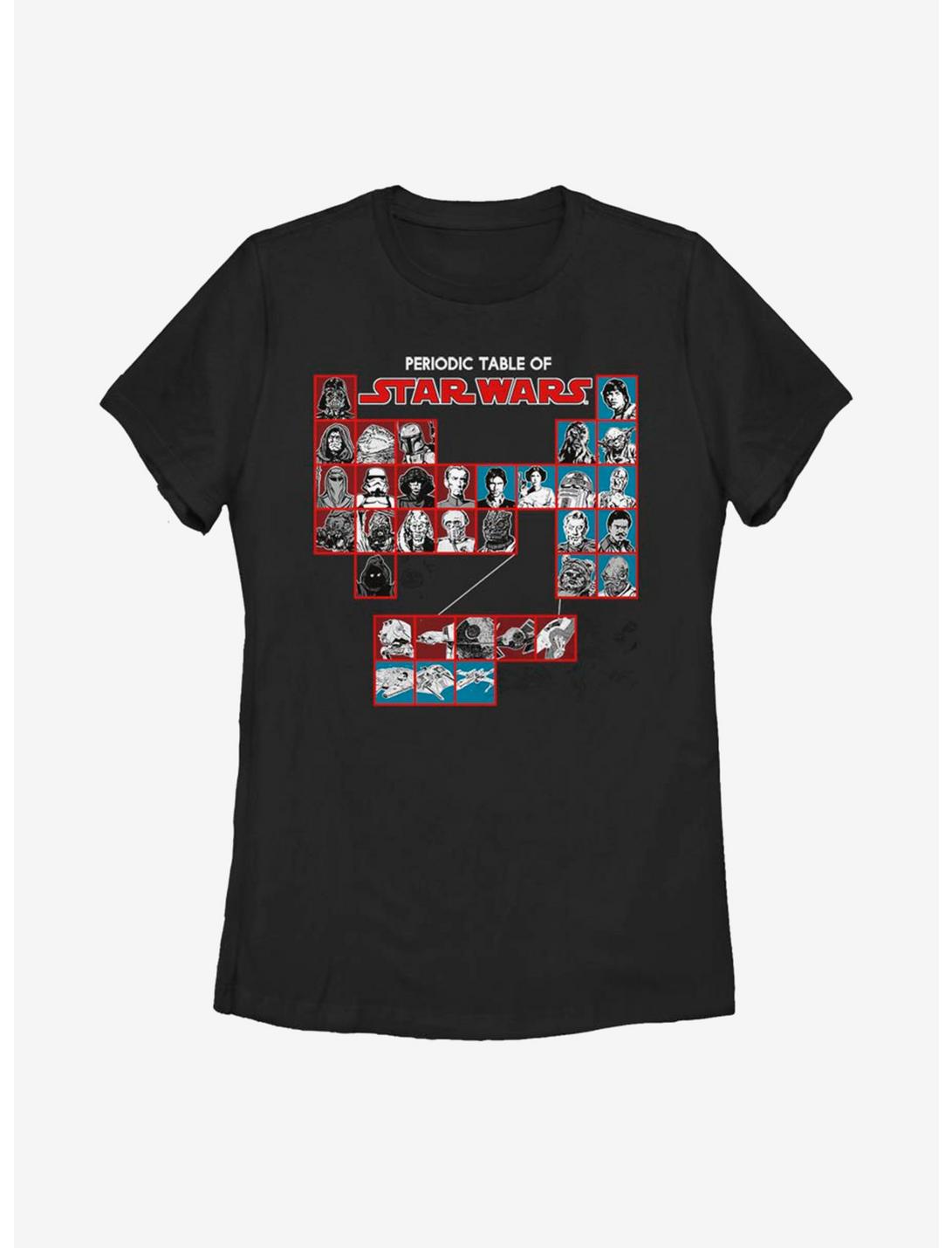Star Wars Periodic Table Womens T-Shirt, BLACK, hi-res