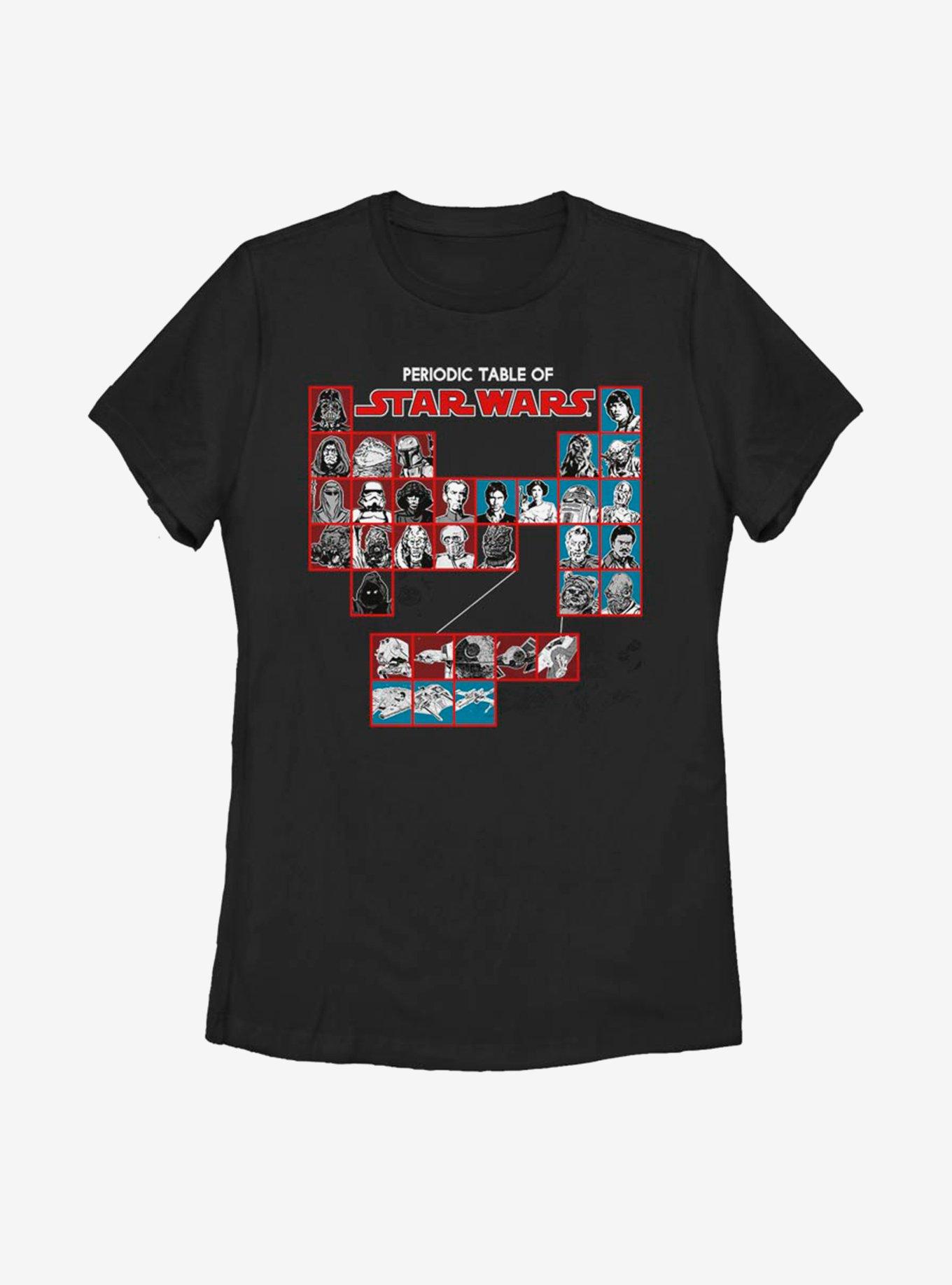 Star Wars Periodic Table Womens T-Shirt, BLACK, hi-res