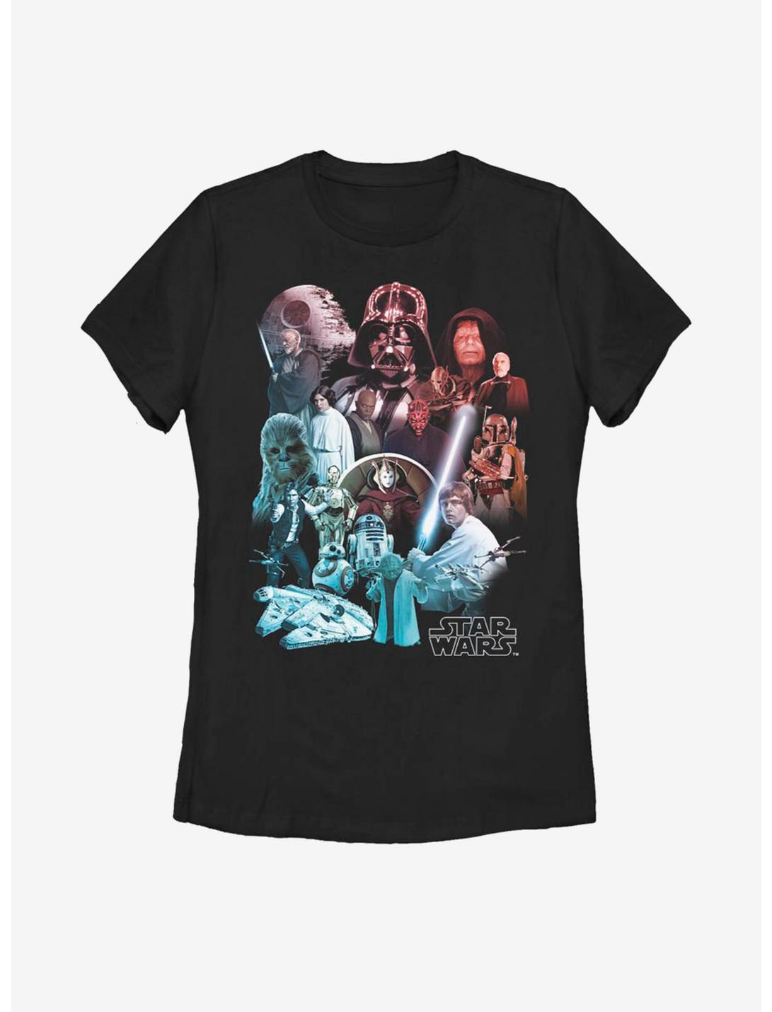 Star Wars Heroes And Villains Womens T-Shirt, BLACK, hi-res