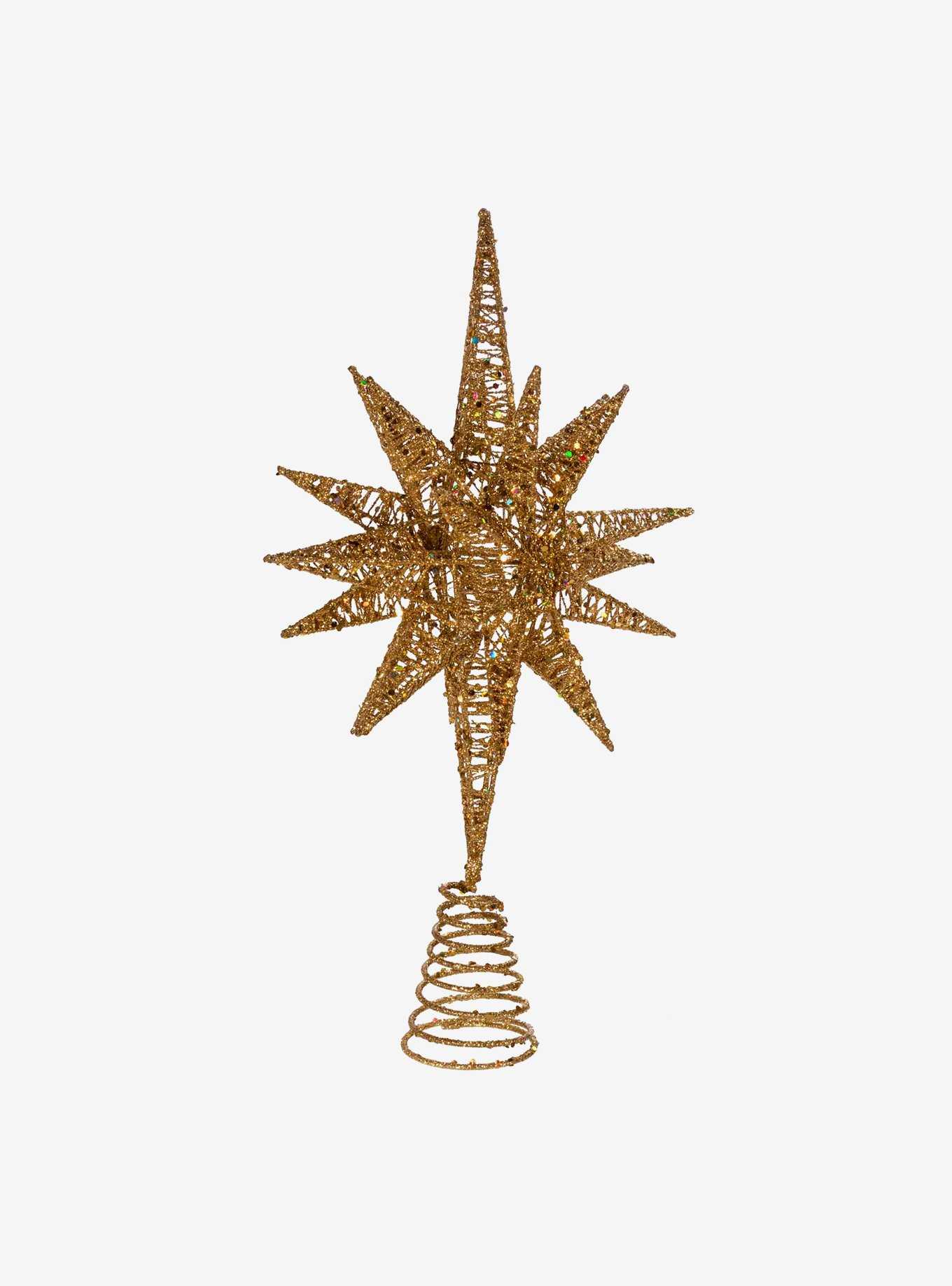 Gold Glitter Wire 3D Star Treetop, , hi-res