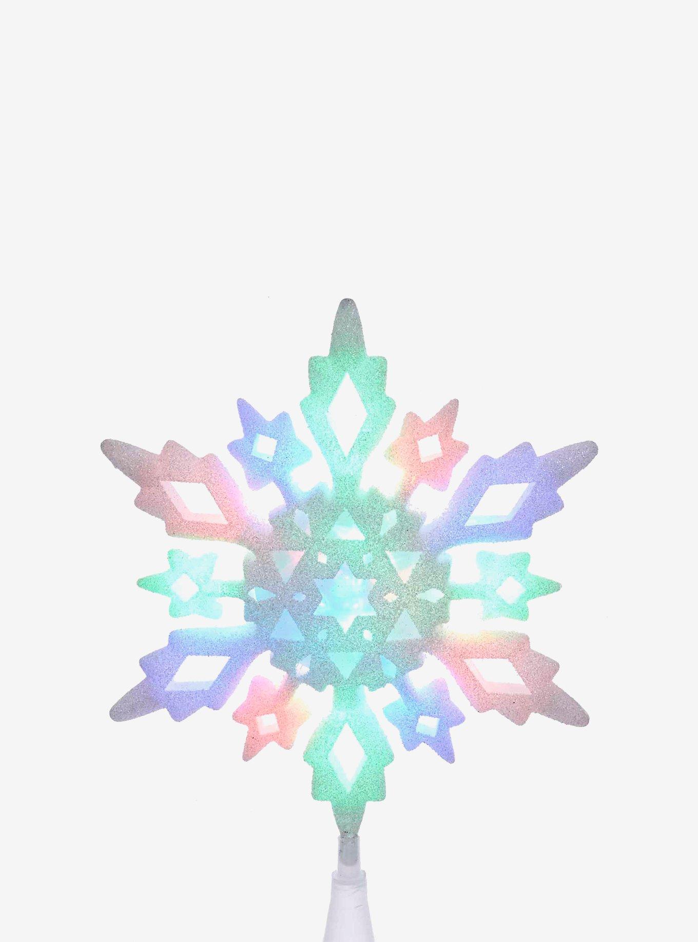 Multi-Colored Led Glitter Snowflake Treetop, , hi-res