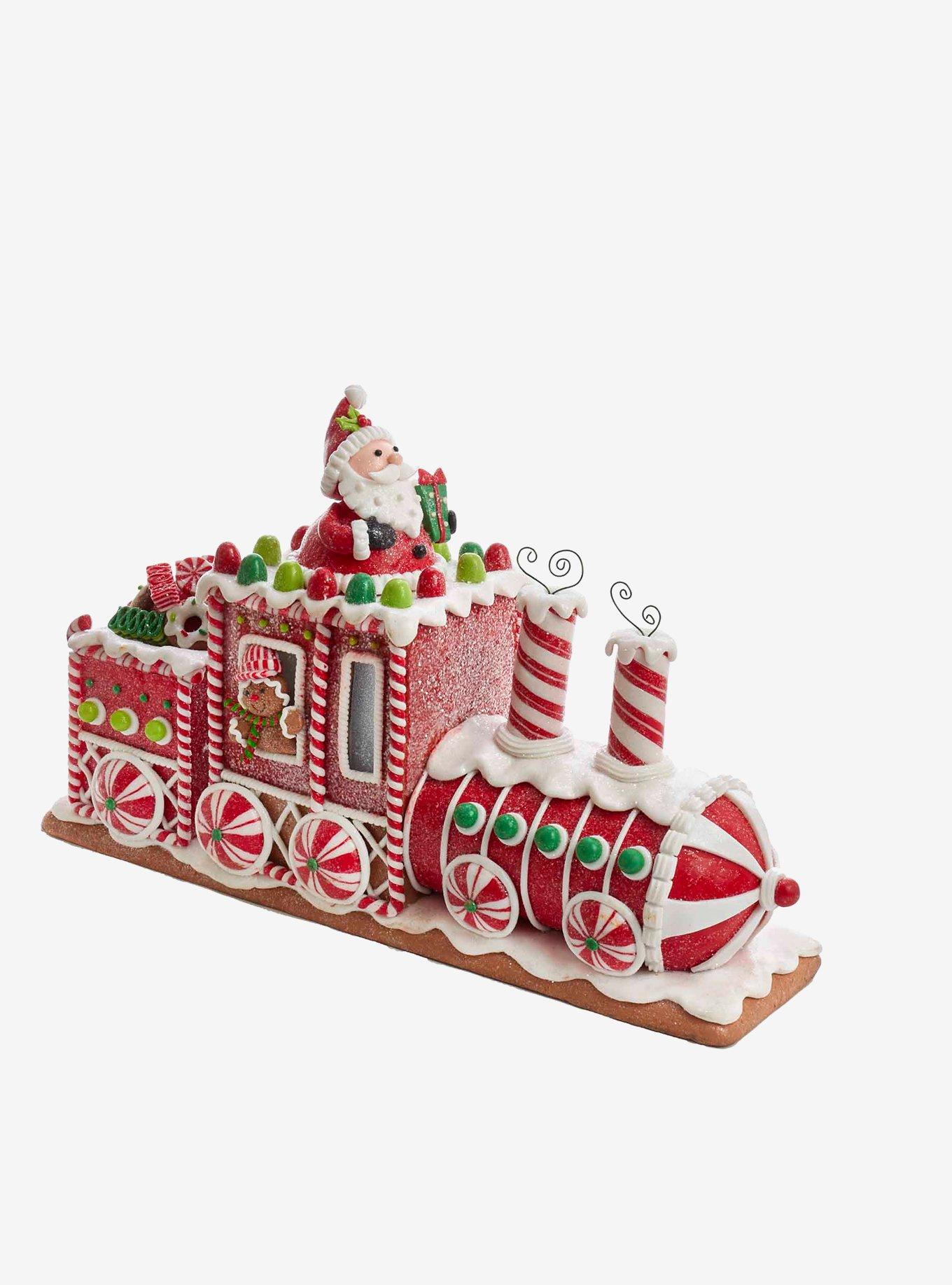 Battery-Operated Gingerbread Junction Led Train Table Piece, , hi-res