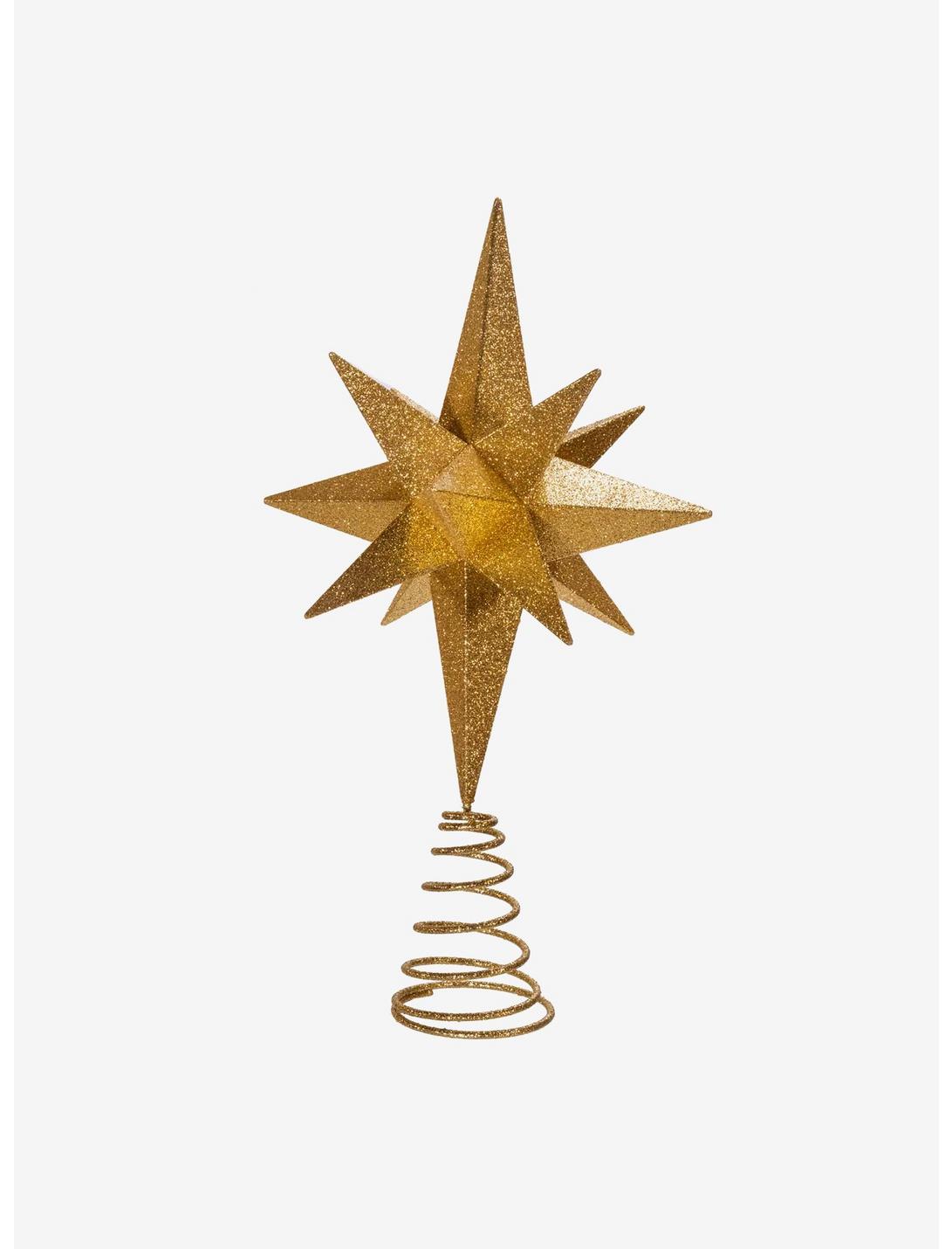 Moravian Gold Glitter Star Treetop, , hi-res