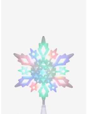 Plus Size Multi-Colored Led Glitter Snowflake Treetop, , hi-res