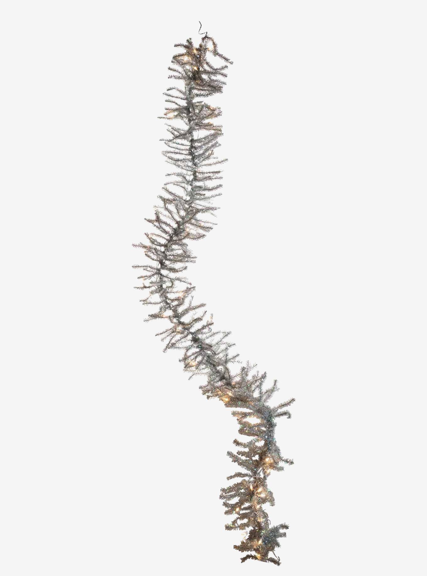 Pre-Lit Silver Ice Garland, , hi-res