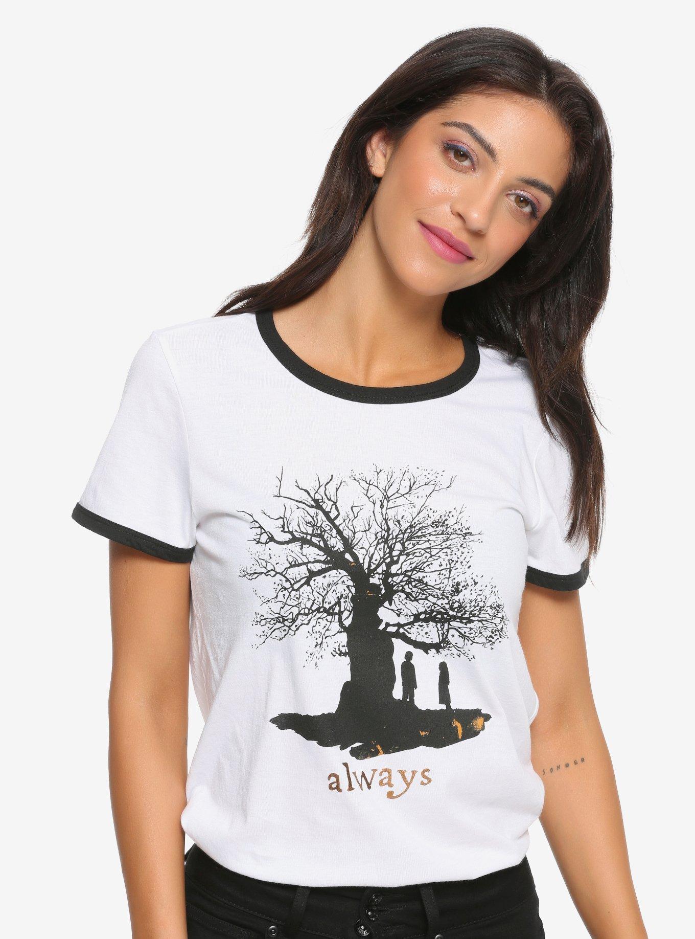 Harry Potter Always Tree Silhouette Girls Ringer T-Shirt, MULTI, hi-res