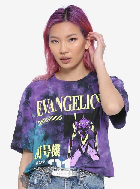 X-girl × NEON GENESIS EVANGELION TEE M Neon Genesis Evangelion EVA Test Type Unit 01 Tie-Dye Girls Crop T