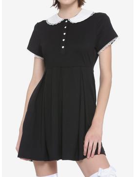 Lace Collar Black Dress, , hi-res
