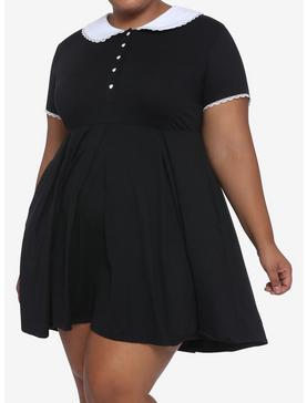 Lace Collar Black Dress Plus Size, , hi-res