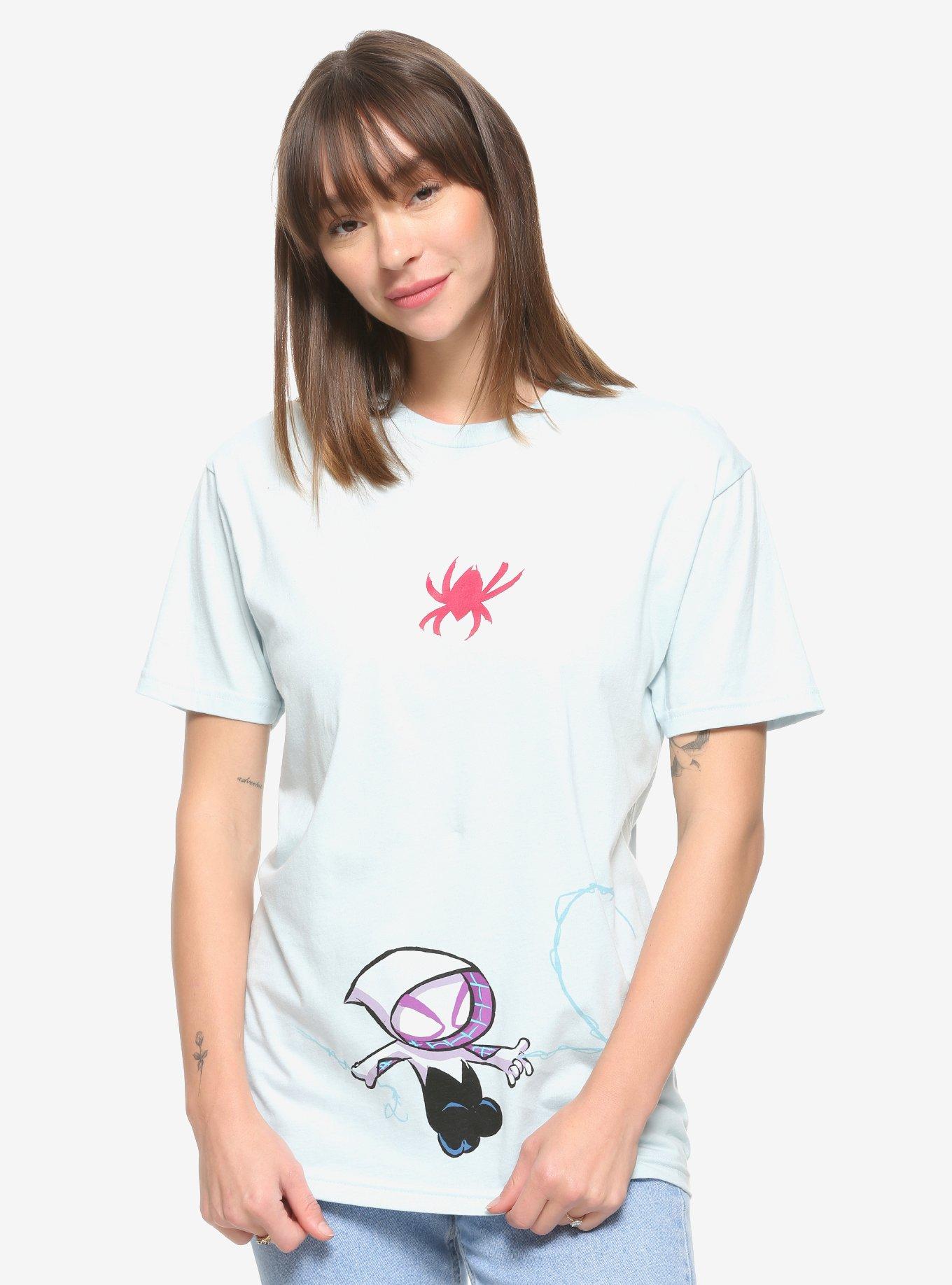 Marvel Spider-Man Spider-Gwen Heart Web Women's Couples T-Shirt - BoxLunch Exclusive, BLACK, hi-res